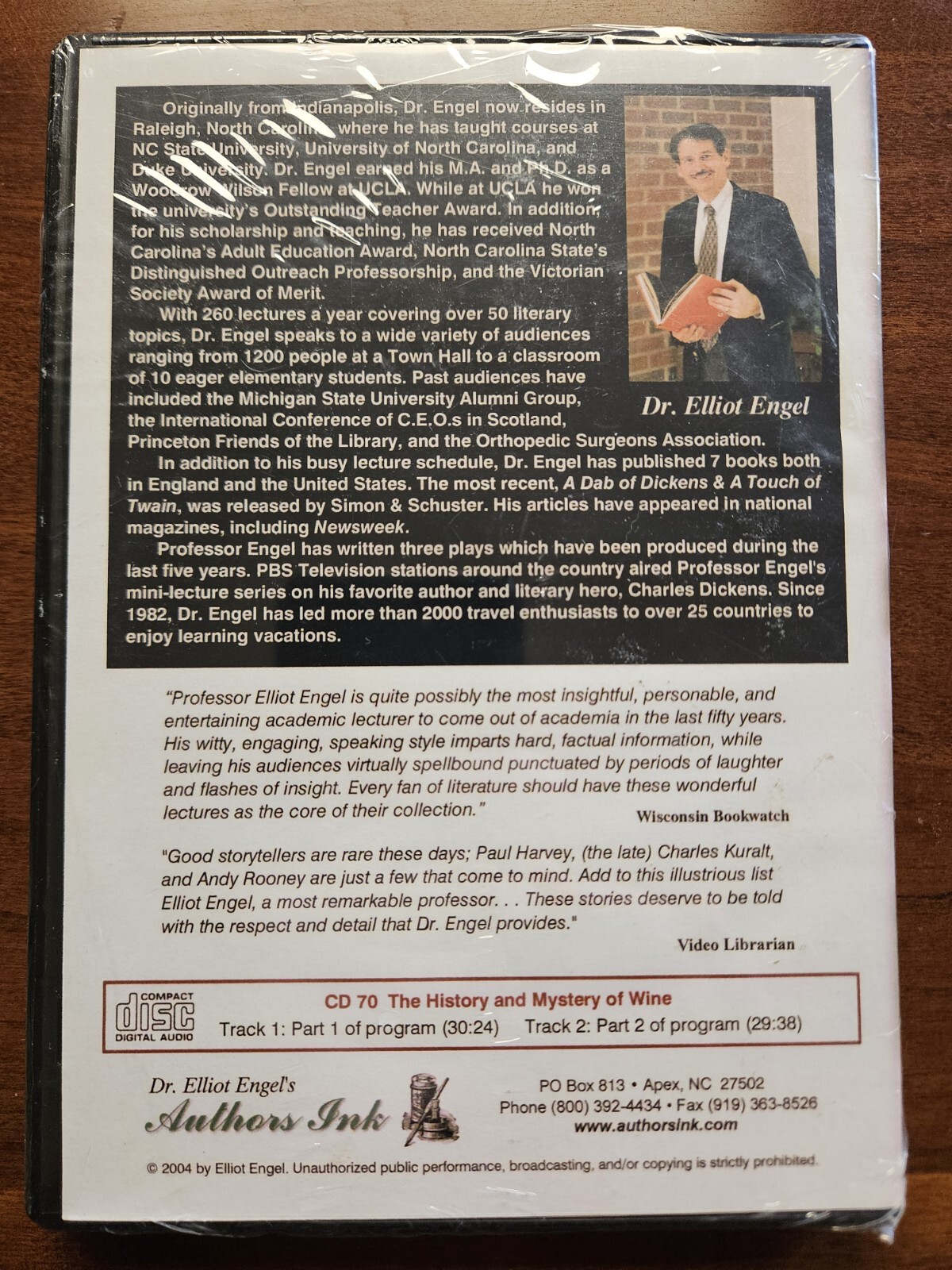 THE HISTORY & MYSTERY OF WINE CD Professor Elliott Engel Audiobook NEW Sealed