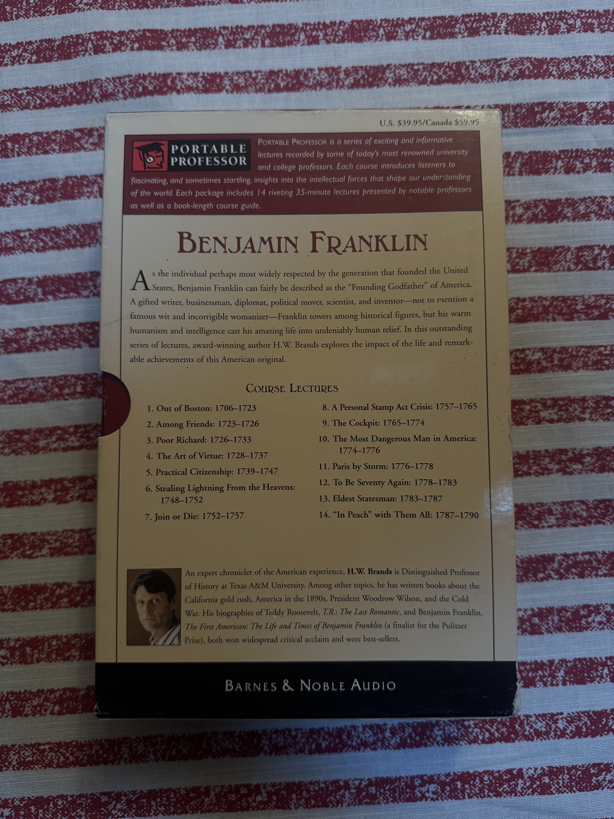 Benjamin Franklin The Original American HW Brands Portable Professor 8 CDs