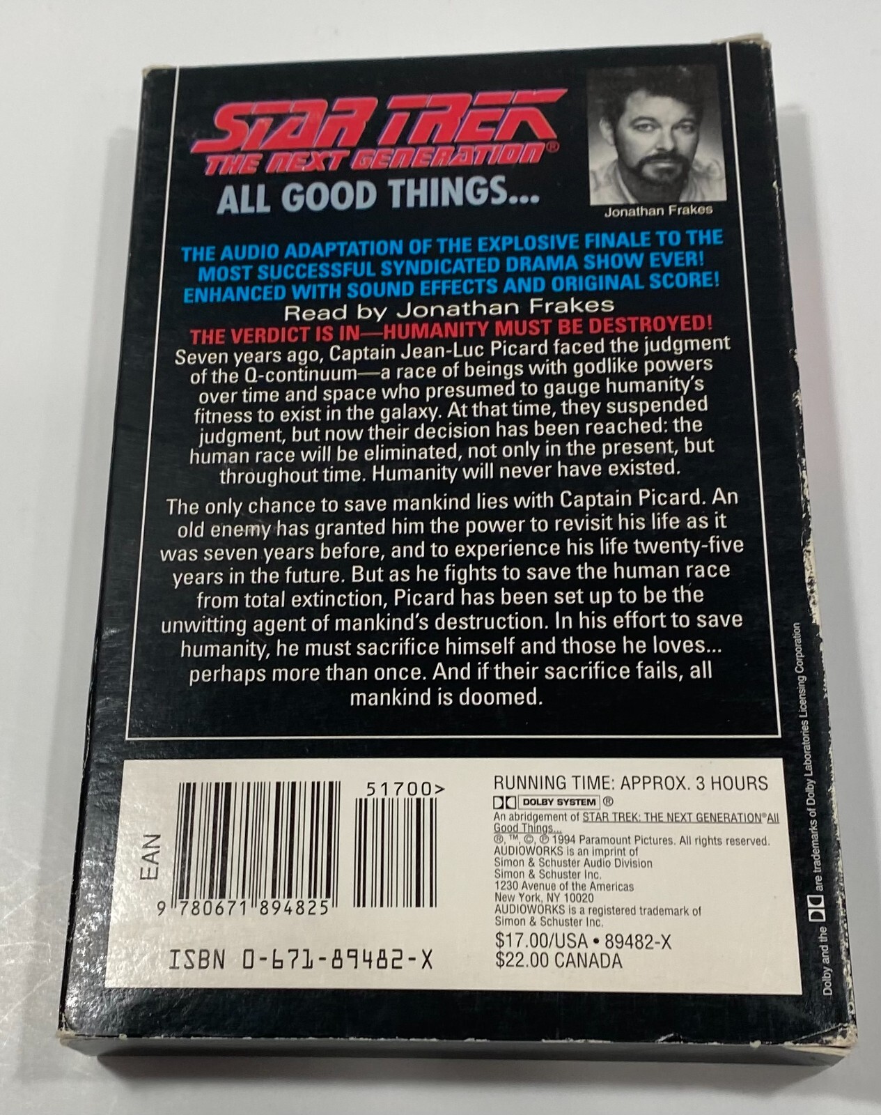 All Good Things Star Trek Next Generation Michael Jan Friedman Cassette Abridged