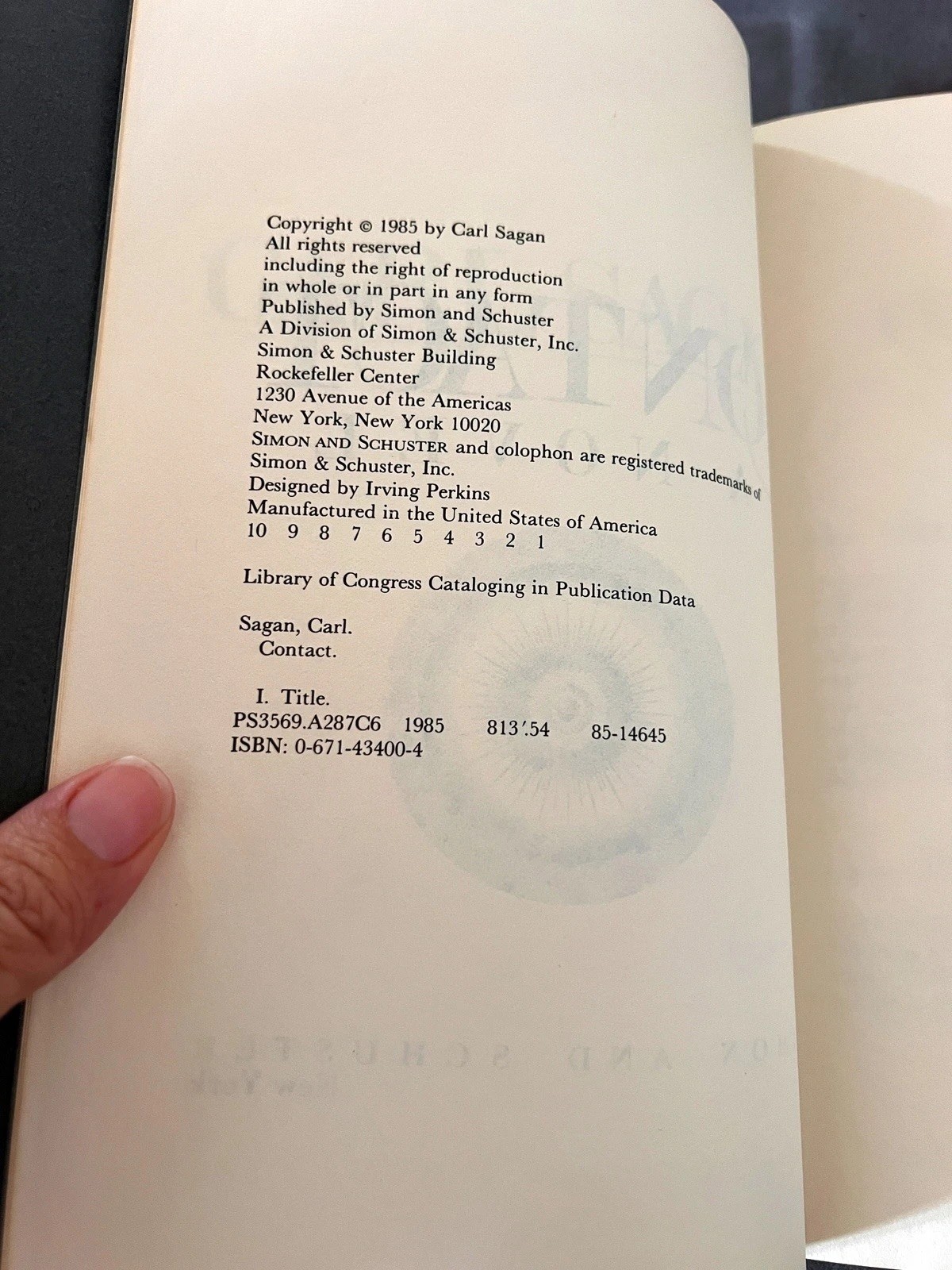 Contact by Carl Sagan 1985 First Edition First Printing Hardcover Simon Schuster