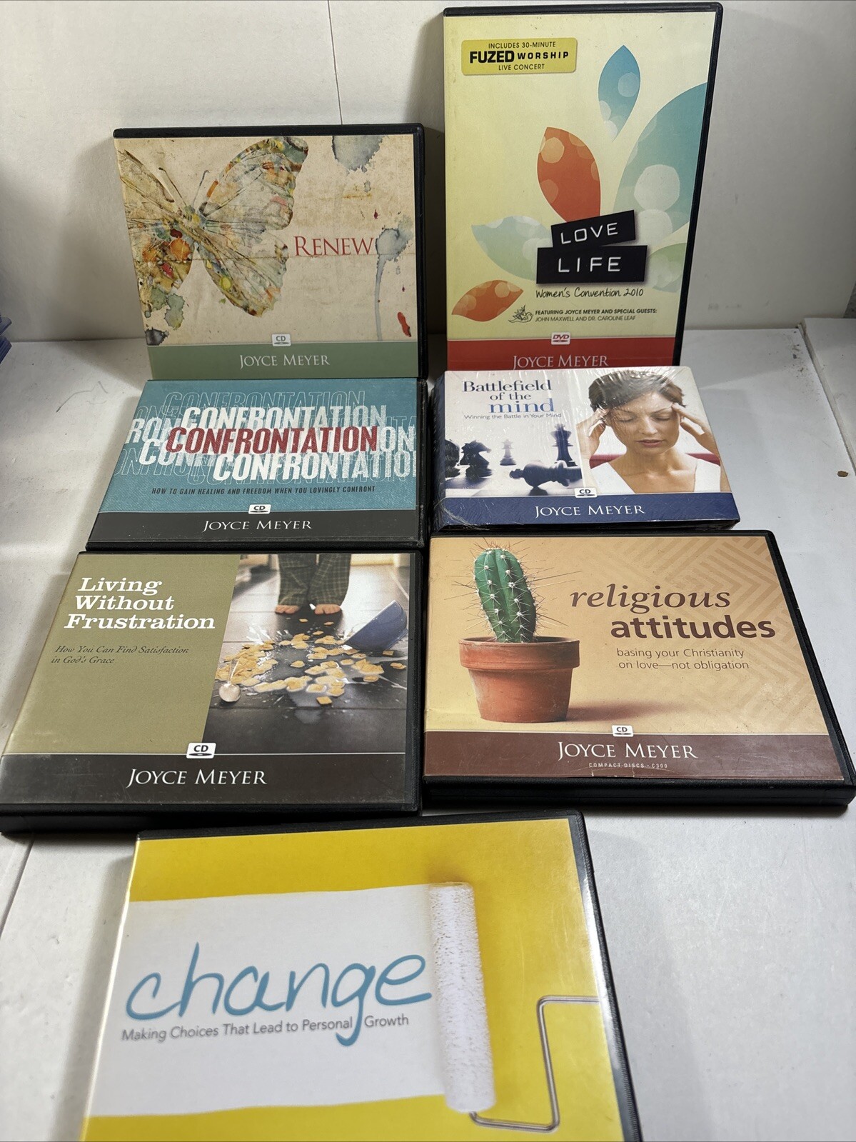 Joyce Meyer CD/Dvd Audio Sets Lot of 7 Very Good Renew Change Confrontation