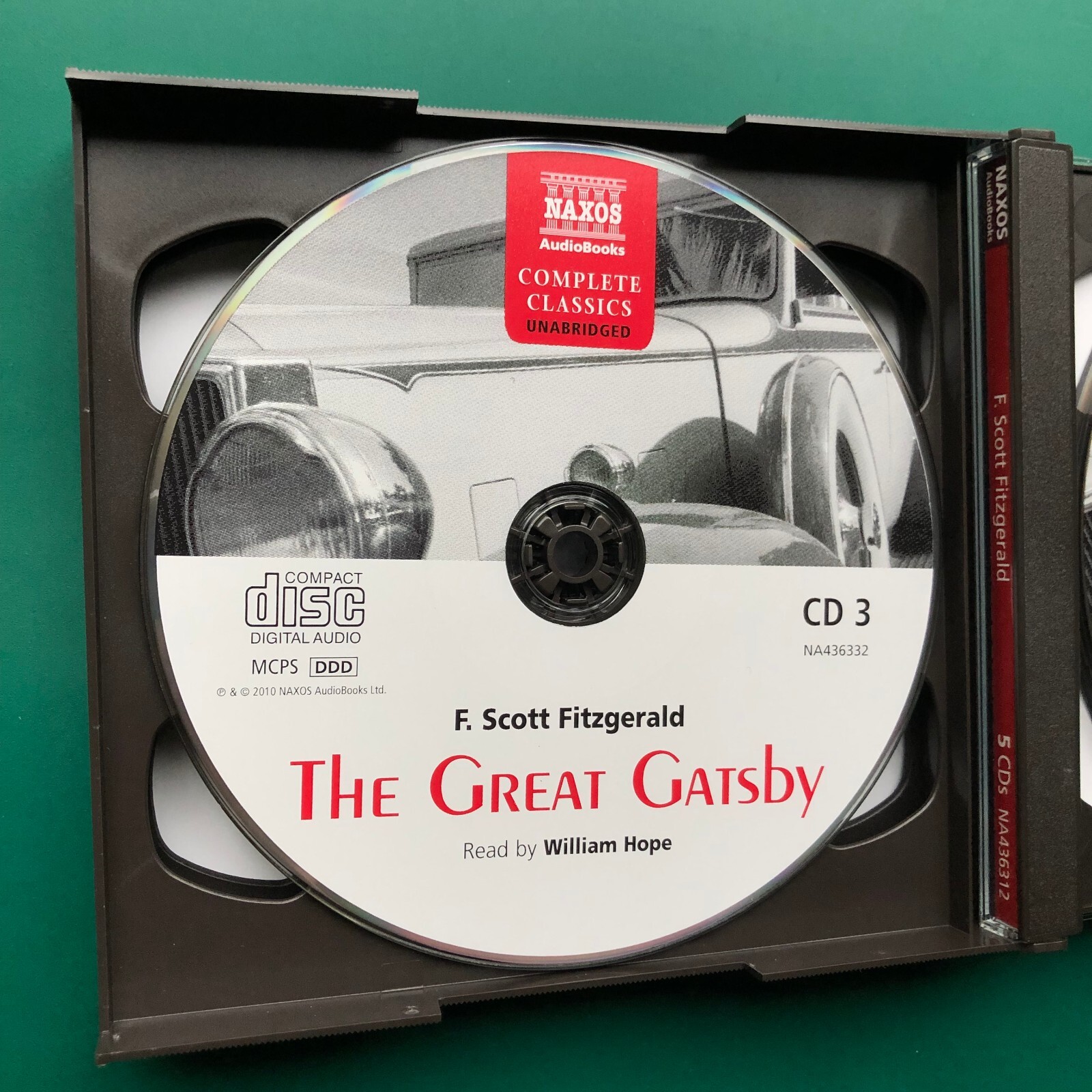 F. Scott Fitzgerald GREAT GATSBY 5x CD Unabridged Audiobook Set William Hope NM