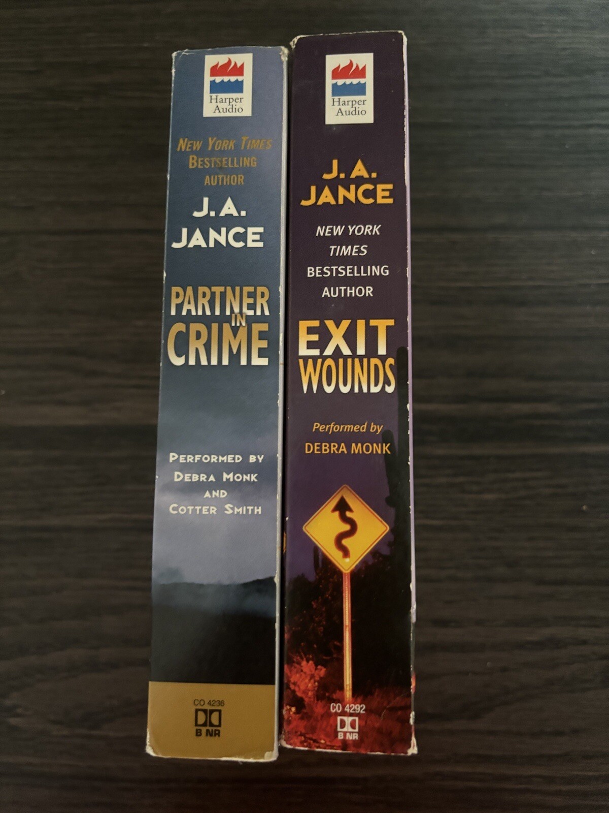 Lot of 2 Audio Books Partner In Crime and Exit Wounds by J.A. Jance Book on Tape