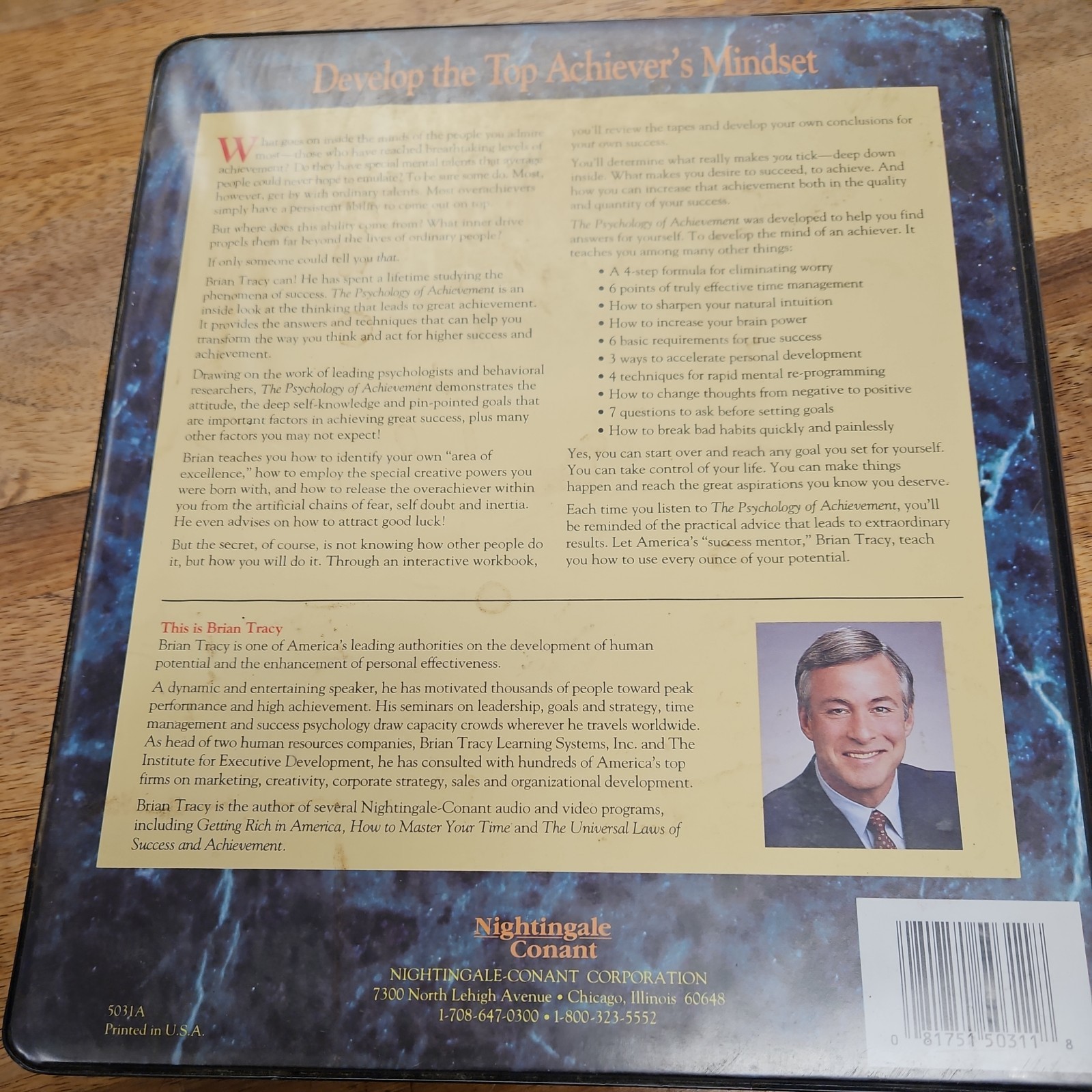 Brian Tracy The Psychology of Achievement Nightingale Conant 6 Audio Cassettes