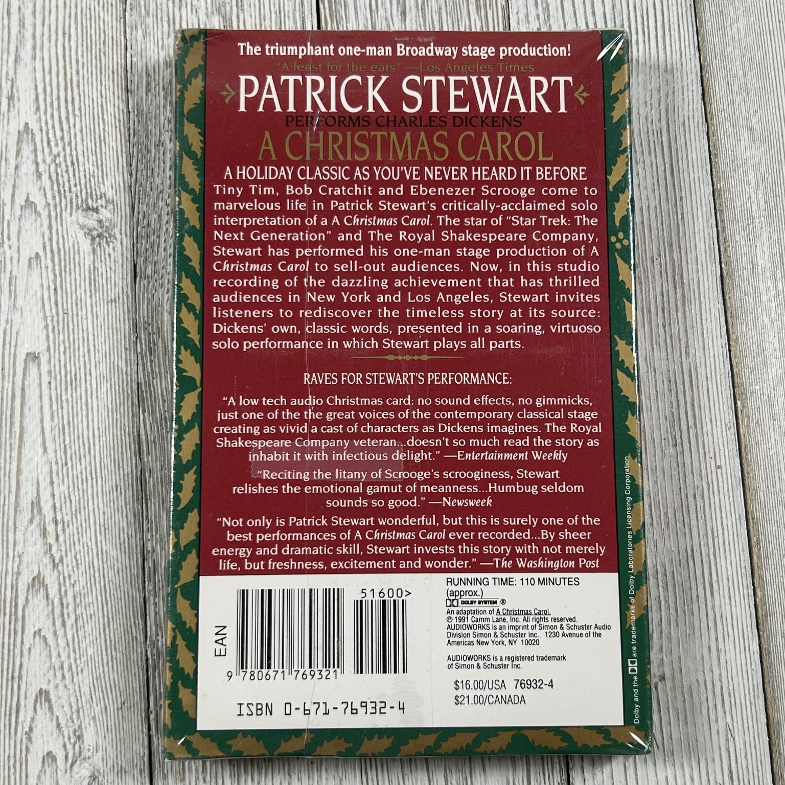 A Christmas Carol by Charles Dickens Audiobook Cassettes 2 Tapes