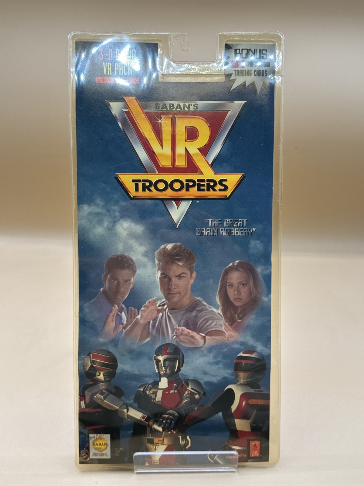 Sabans VR Troopers Audio Cassette 3D Audio The Great Brain Robbery+Trading Cards