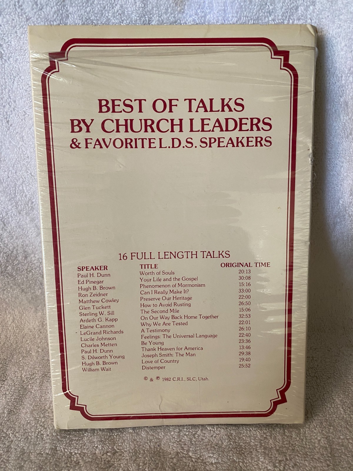 vgt RARE 1982 audio cassette tape BEST OF TALKS BY CHURCH LEADERS LDS