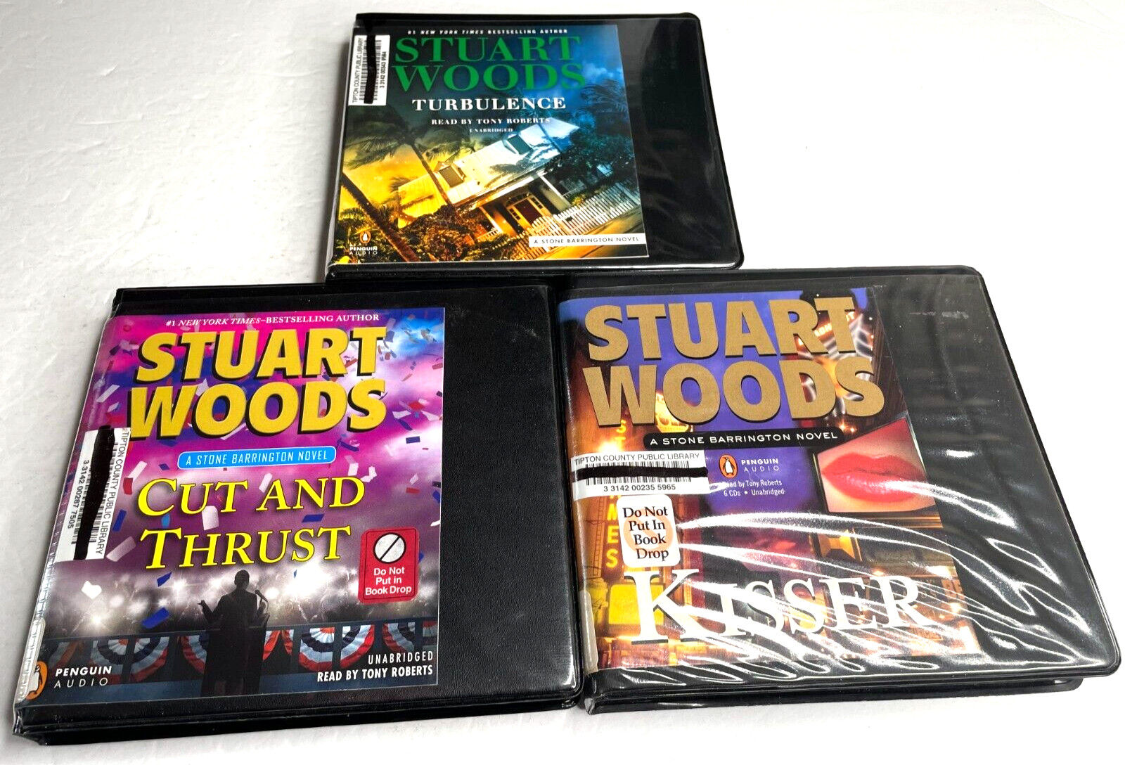 Lot 3 Stuart Woods Stone Barrington Unabridged CD Audiobook Kisser Turbulence