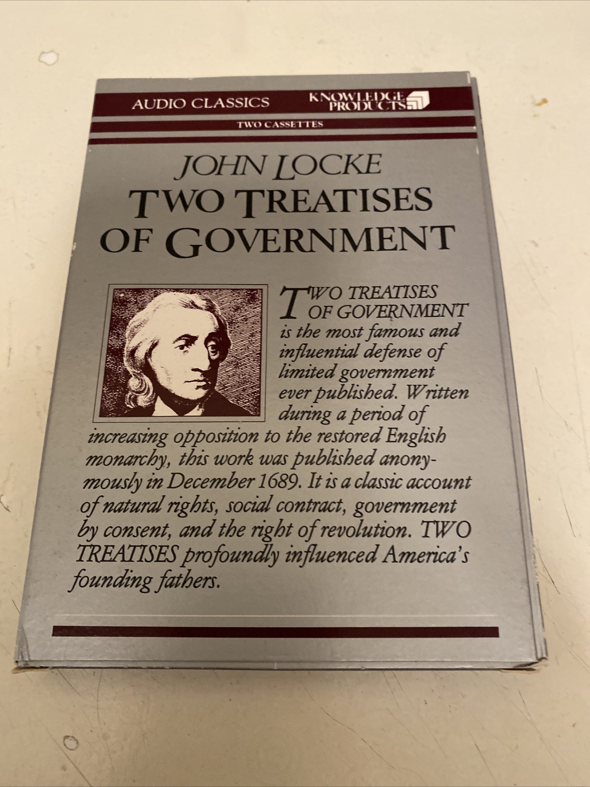 TWO TREATISES OF GOVERNMENT 2-CASSETTE AUDIO BOOK: Giants Of Political Thoughts