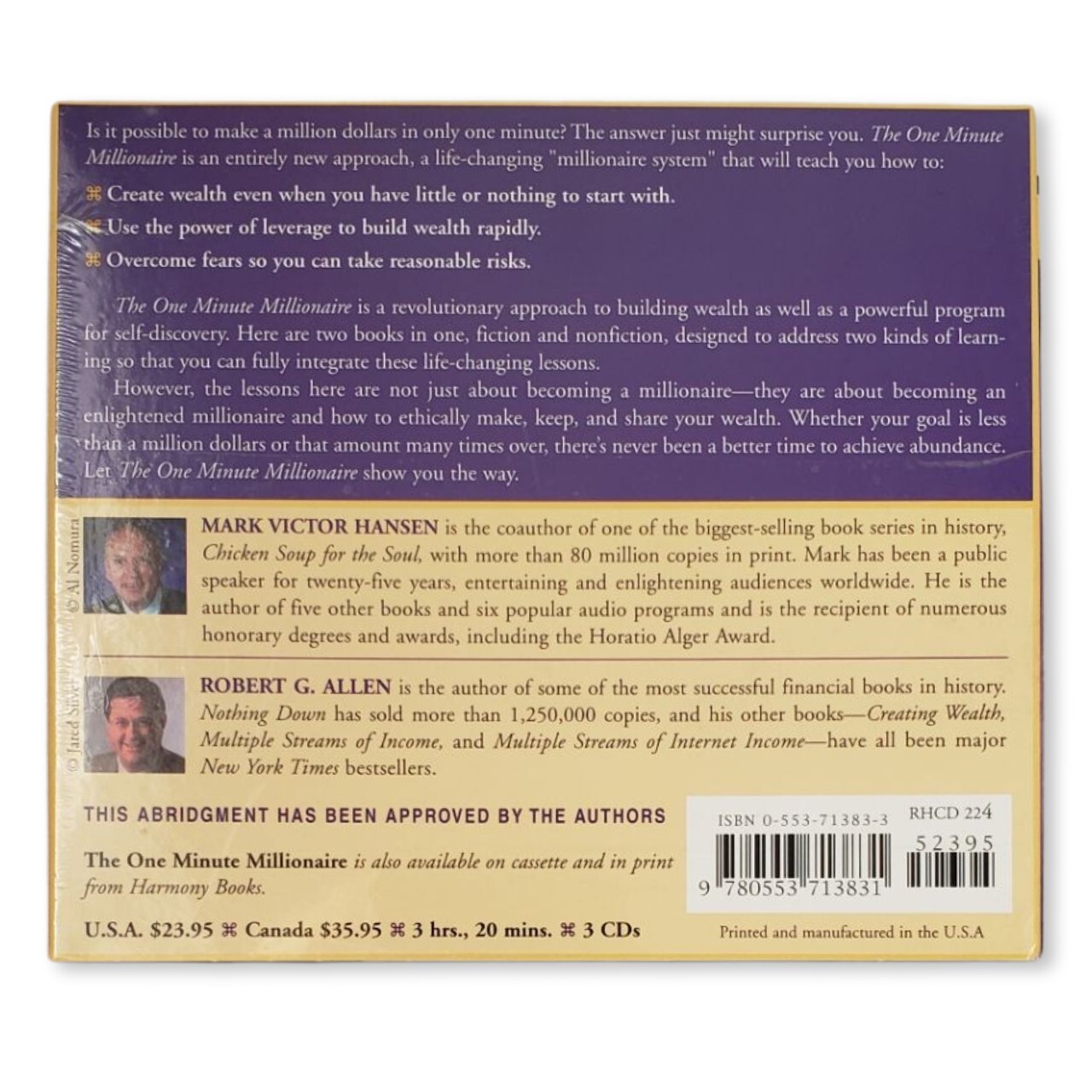 The One Minute Millionaire 3 Audio Disc Read by Authors Mark Hansen Robert Allen