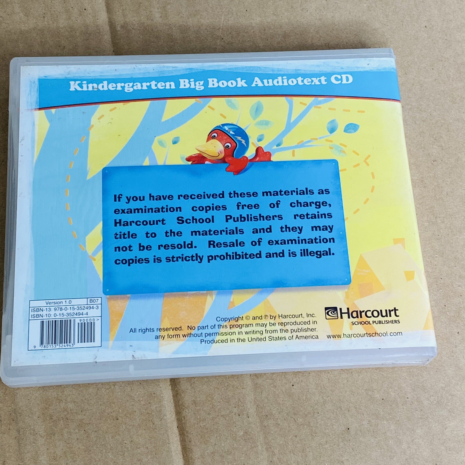 Harcourt Big Book Audiotext Cd Disc Set With Booklet KINDERGARTEN