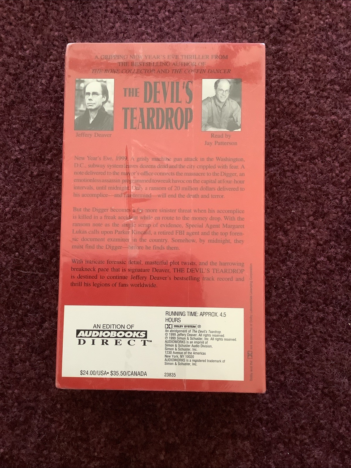 Jeffrey Deaver The Devils Teardrop Audio Book Cassettes New Sealed