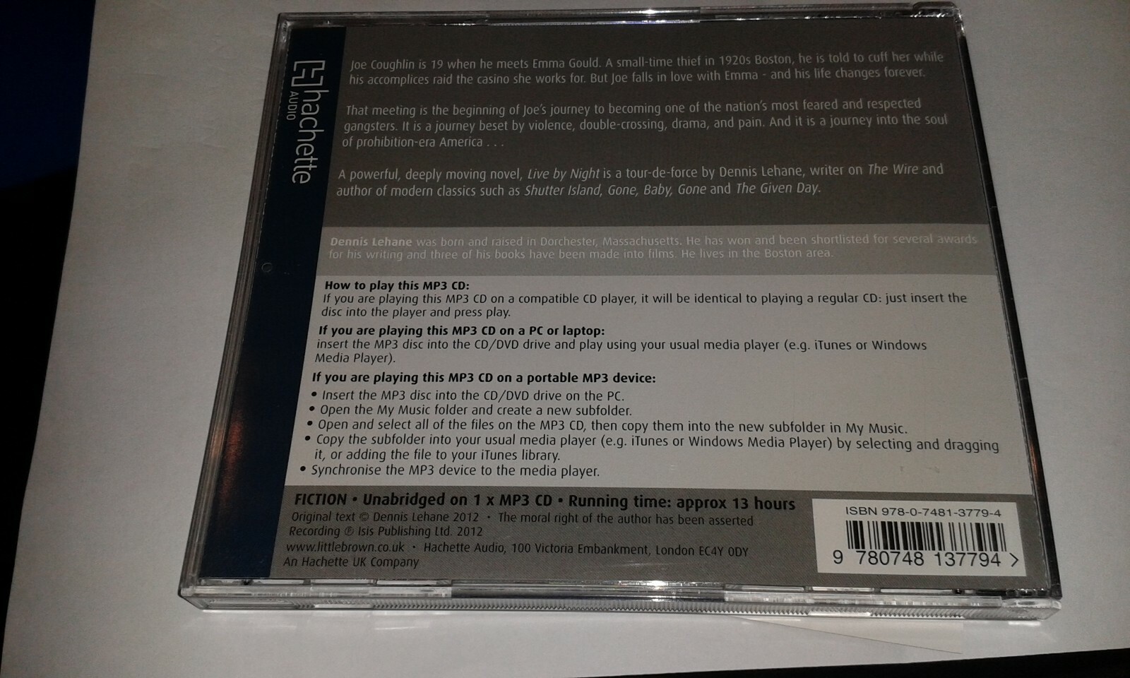 dennis lehane live by night mp3 audiobook unabridged