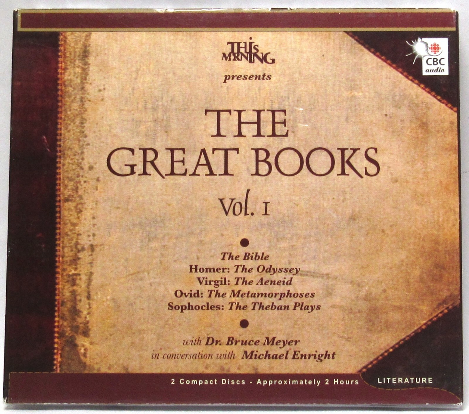 This Morning — THE GREAT BOOKS VOL. 1 (CD, 2-Disc Set) Dr. Bruce Meyer >SEALED<