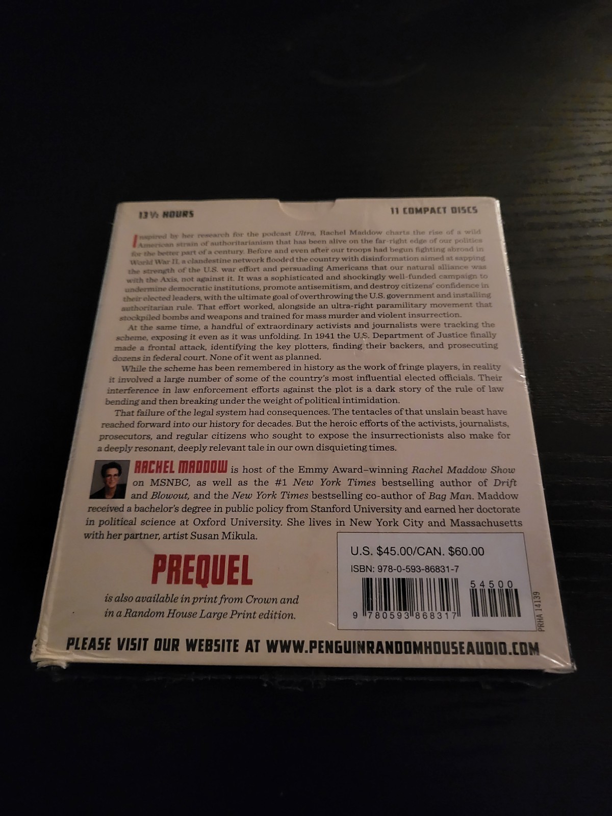 Prequel By Rachel Maddow ~ An American Fight Against Fascism (Audio CDs)