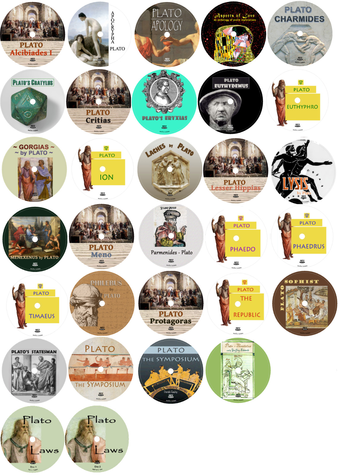 Collected Works of Plato 30 Greek Philosophy Audiobooks in 31 MP3 CDs