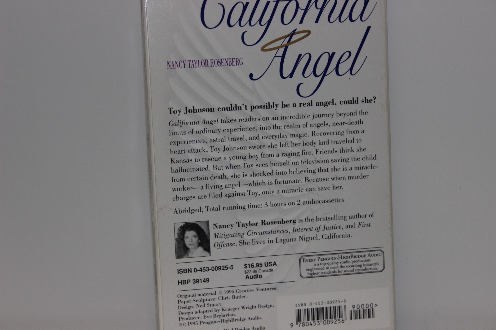 CALIFORNIA ANGEL AUDIO BOOK — 2 CASSETTES — 1995 BY NANCY TAYLOR ROSENBURG