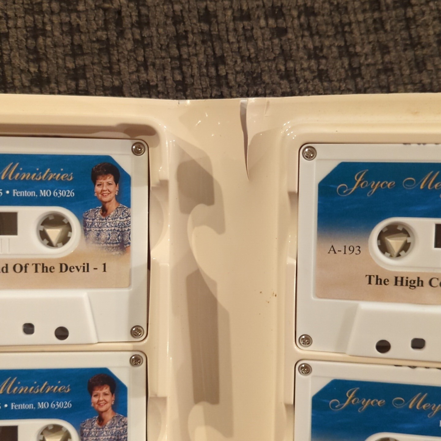 Set Of 5 Joyce Meyer Cassette Tapes. How To Handle Temptation Audiobook