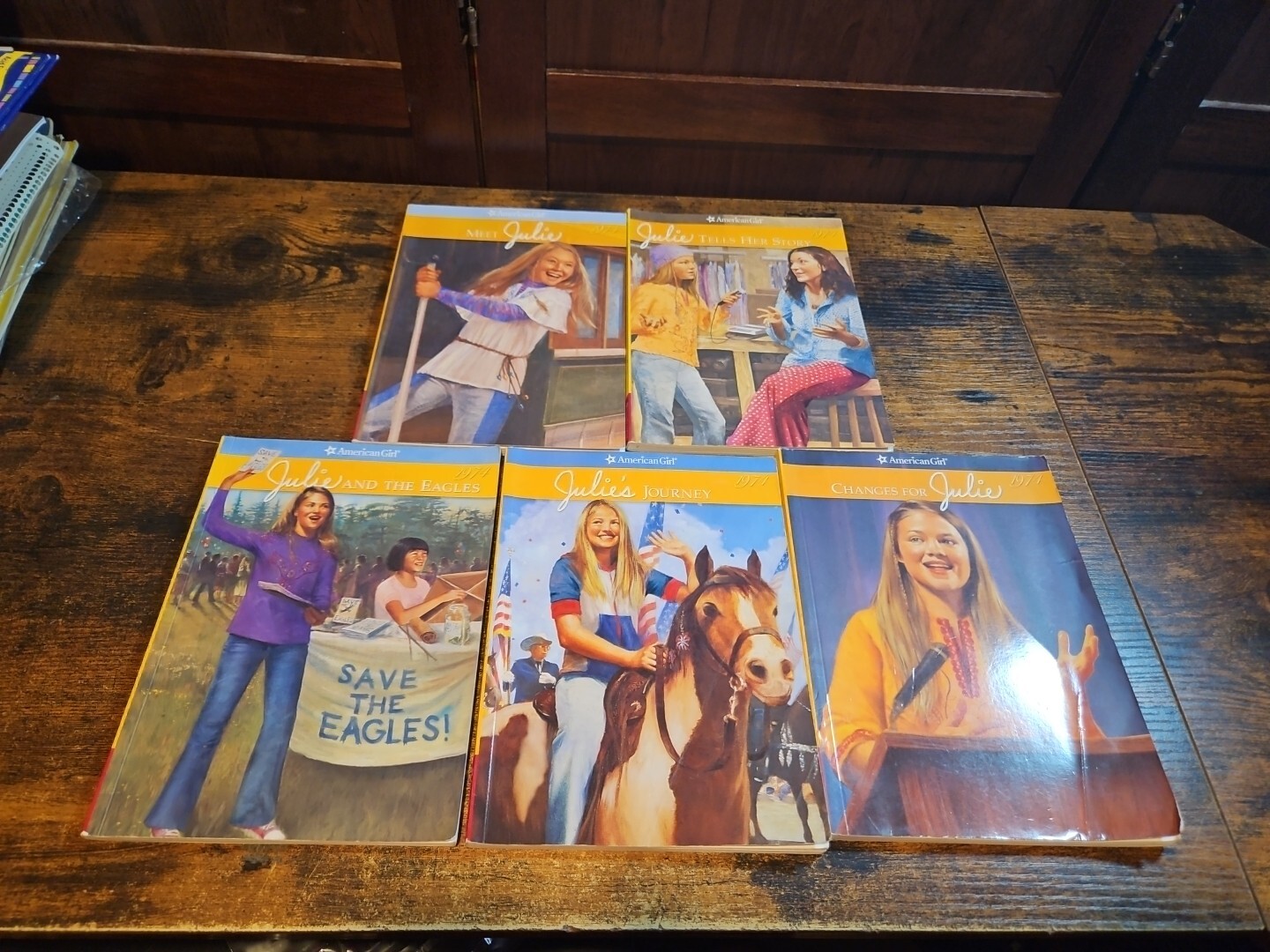 Lot of 5 PB American Girl Books — 1974 Meet Julie! Series 1 2 4 5 6 Missing #3 E