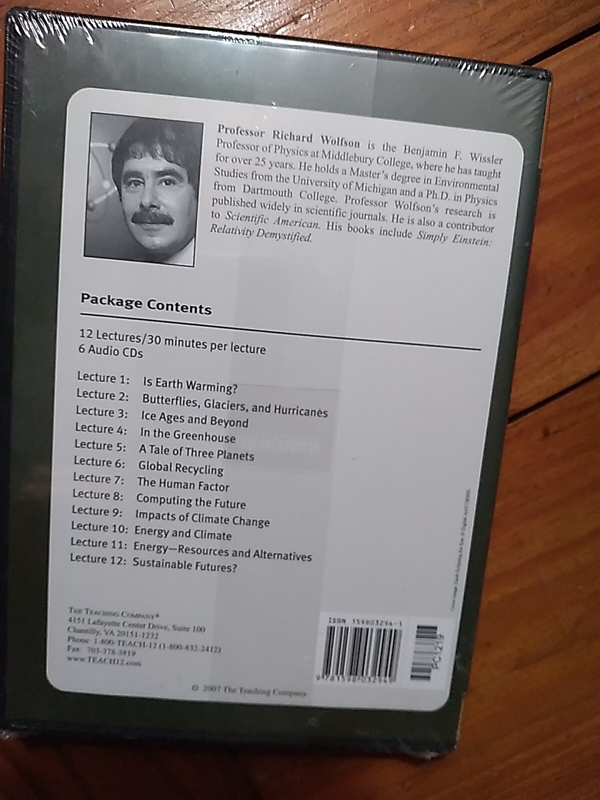 Earth’s Changing Climate by Richard Wolfson (CD) Lectures W/Guidebook — 2007