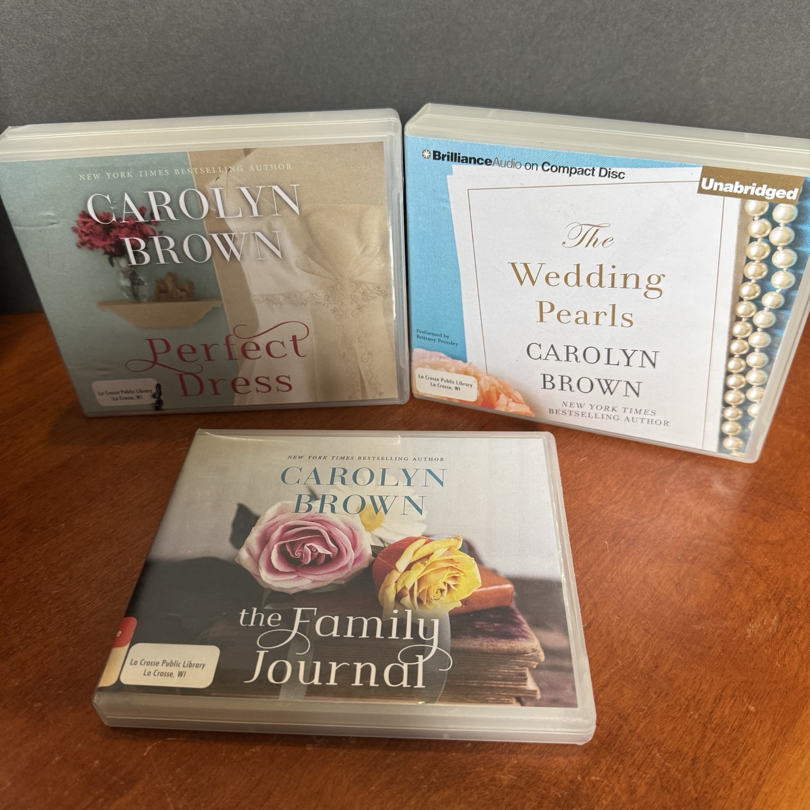 Lot: 3 Carolyn Brown Audio Book CD Family Journal Wedding Pearls Perfect Dress