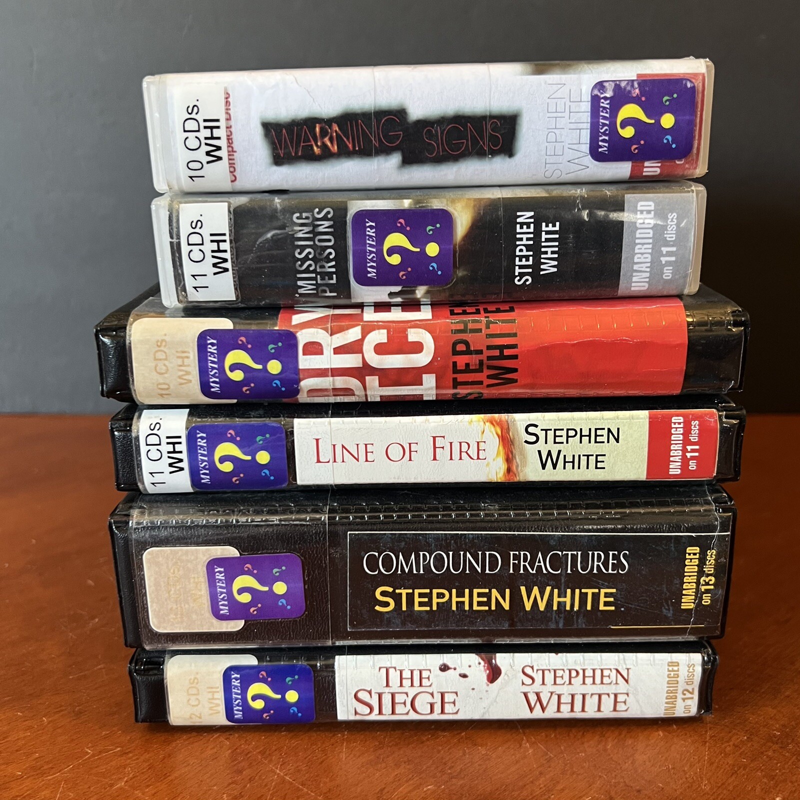 Lot: 6 Stephen White Audio Book CD Set Mystery Dry White Ice The Seige Line Fire