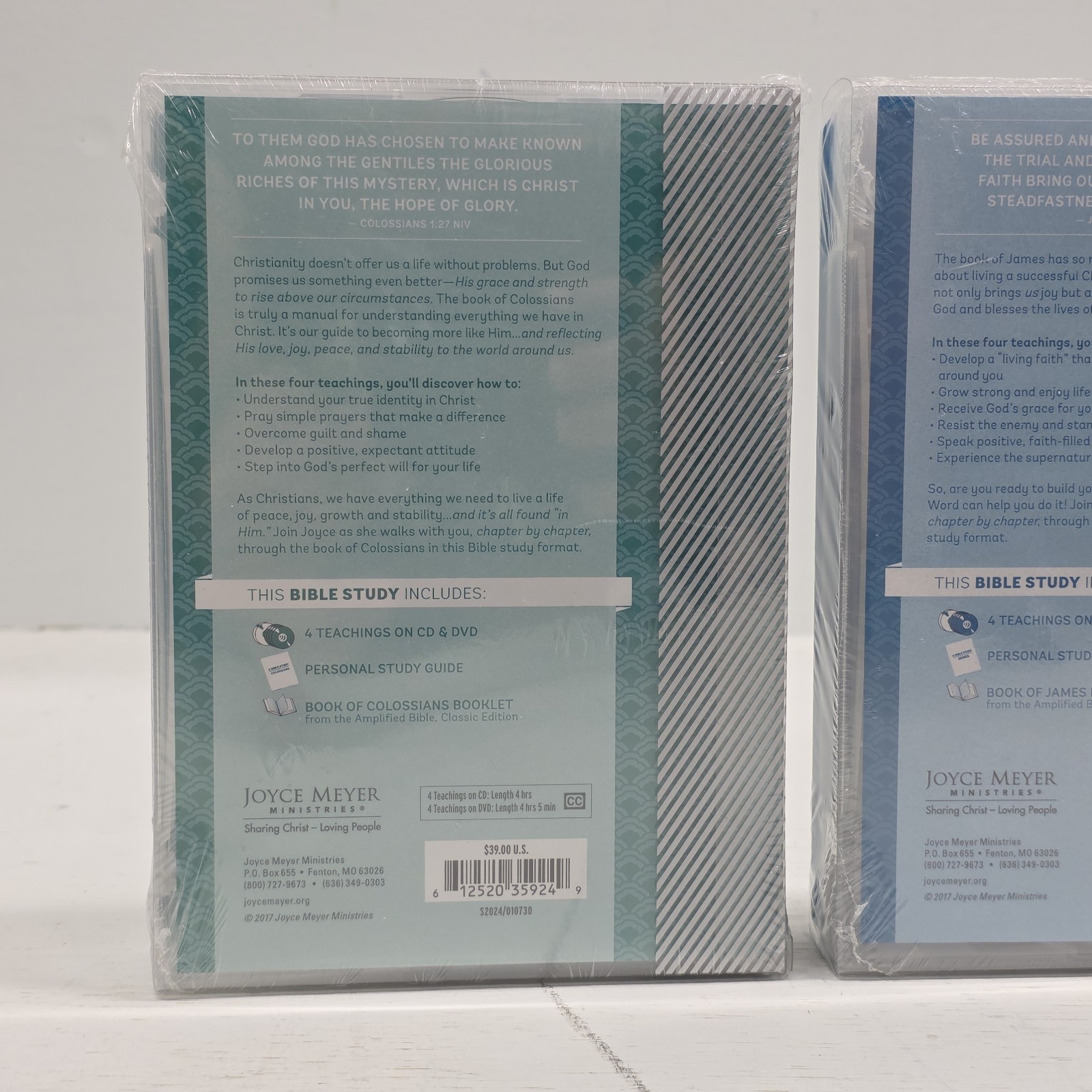 Joyce Meyer Bible Study of Colossians & James Teachings CD & DVD Set Study Guide
