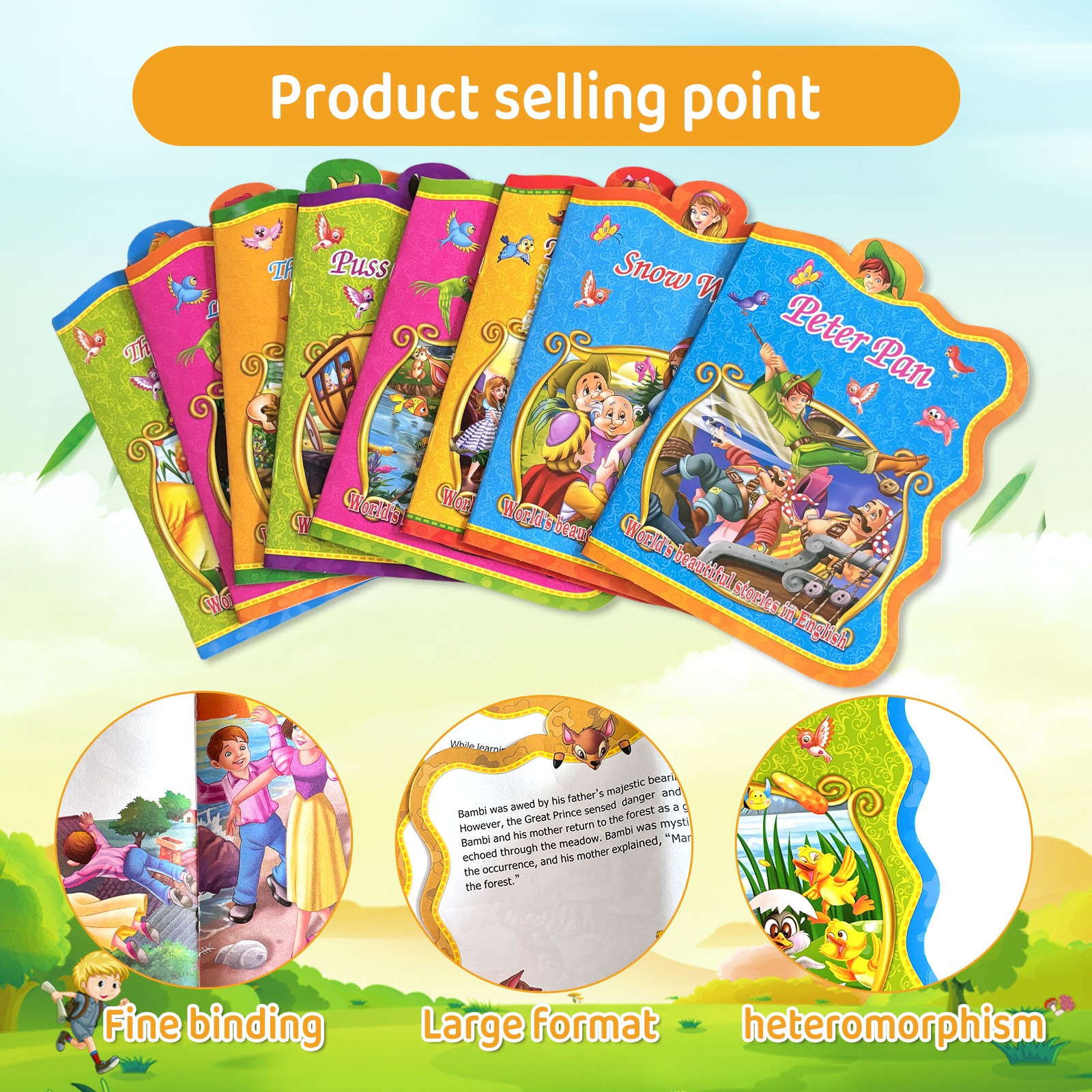 Kids Classic Fairy Tale Book Set English Bedtime Story Books for Toddlers