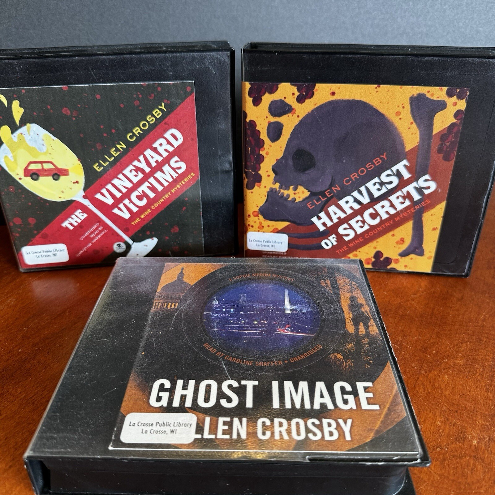 Lot: 3 Ellen Crosby Audio Book CD Set Vineyard Victims Harvest of Secrets Ghost