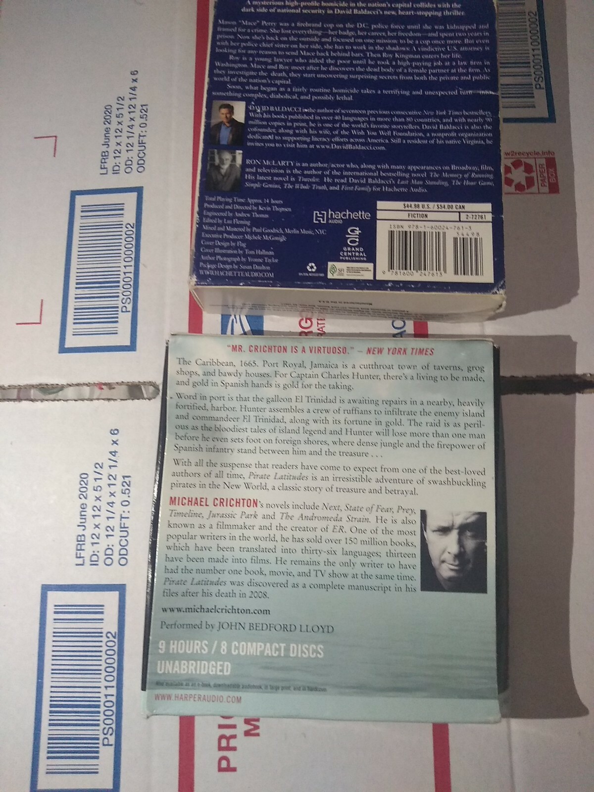 True Blue by David Baldacci 2009 audio CD Michael Crichton Pirate Latitudes
