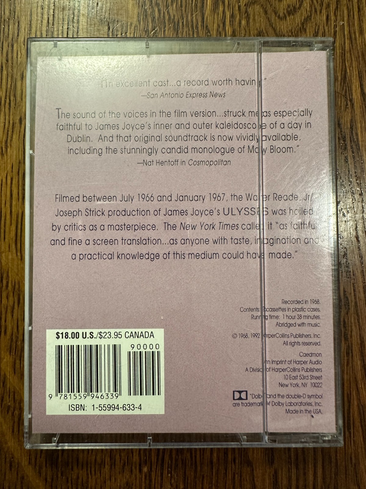 Ulysses by James Joyce (1992, Audio Cassette, Abridged edition) MILO O’SHEA