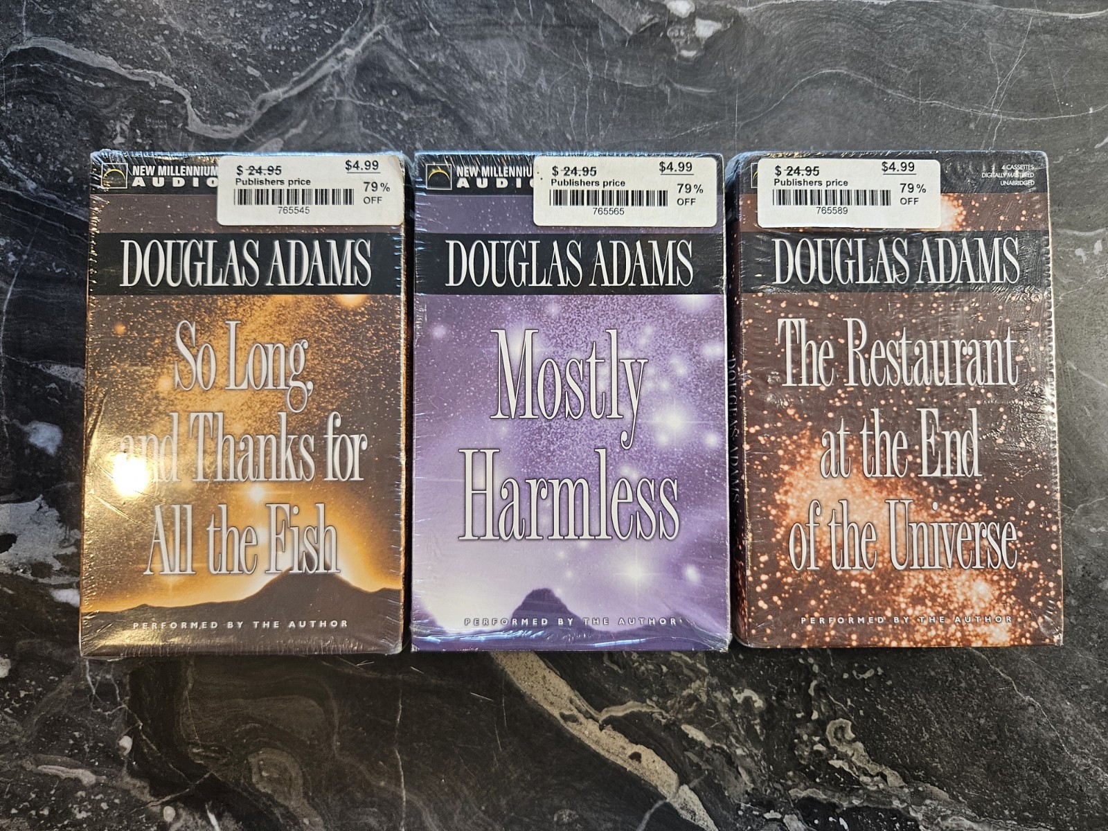 LOT 3 Douglas Adams Hitchhikers Guide Audiobooks — 2 SEALED — Read by Author