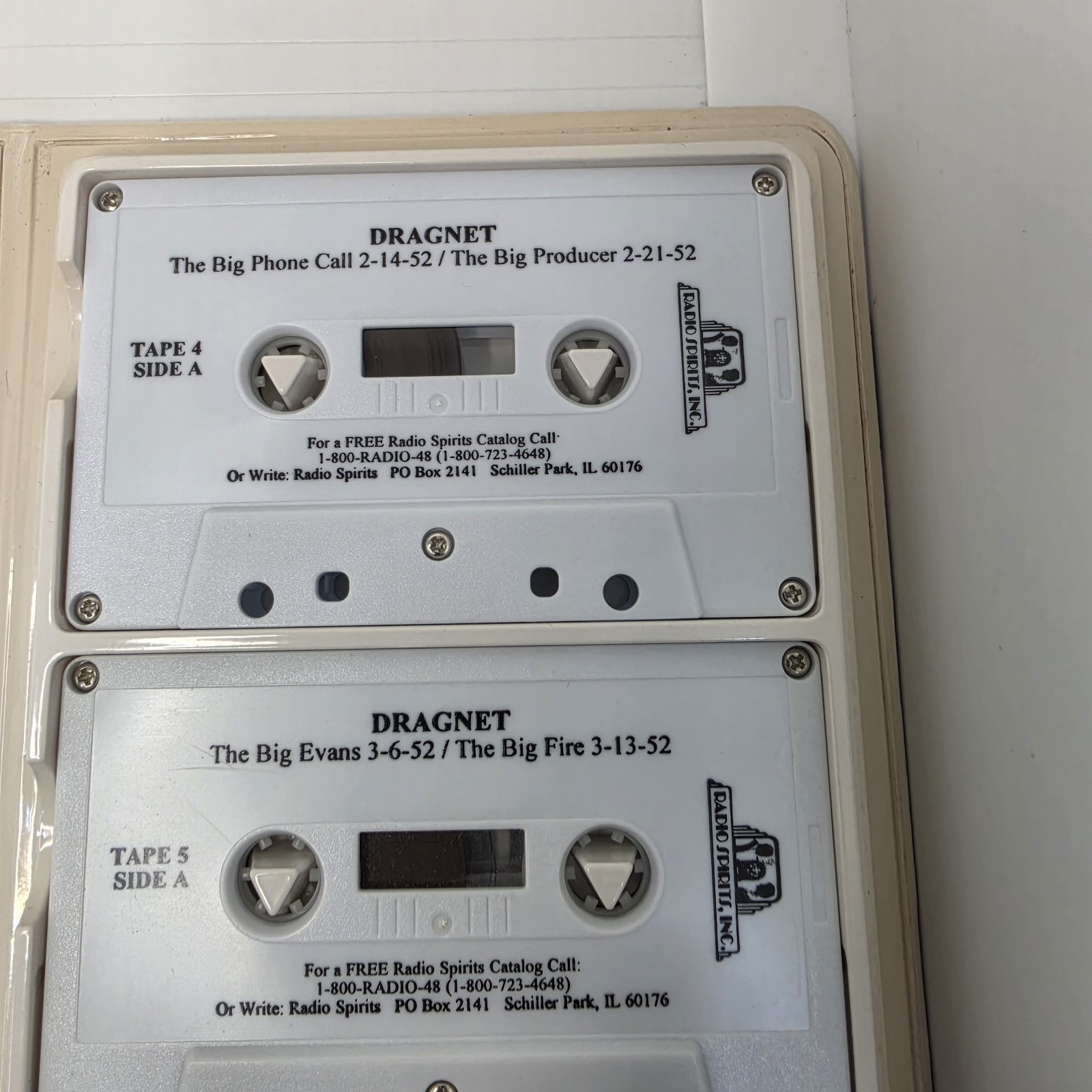 RADIO SPIRITS DRAGNET — SIX (6) AUDIO CASSETTE TAPES — 9 HOURS — JACK WEBB-1996