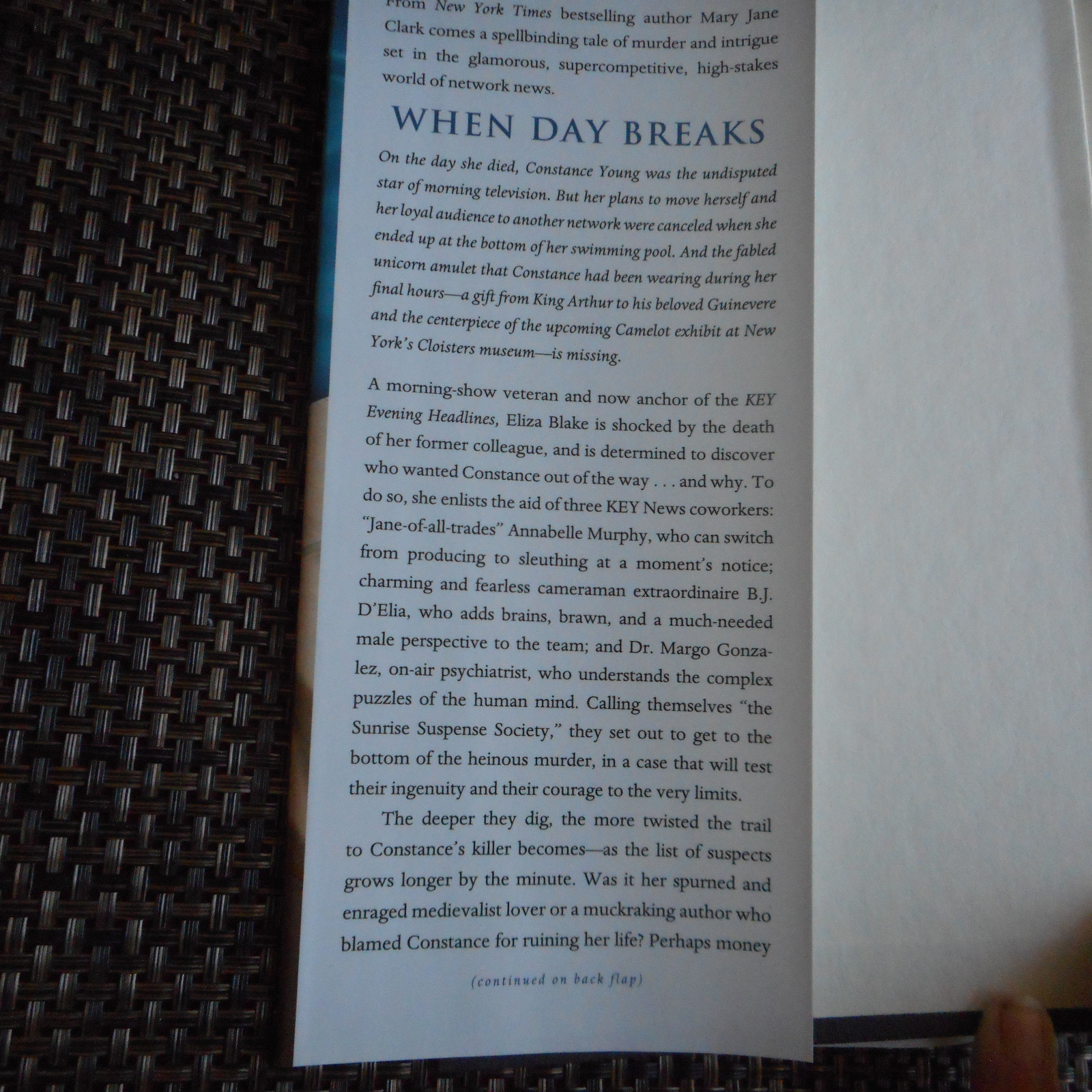 Key News Thrillers: When Day Breaks 10 by Mary Jane Clark (2007, Hardcover)