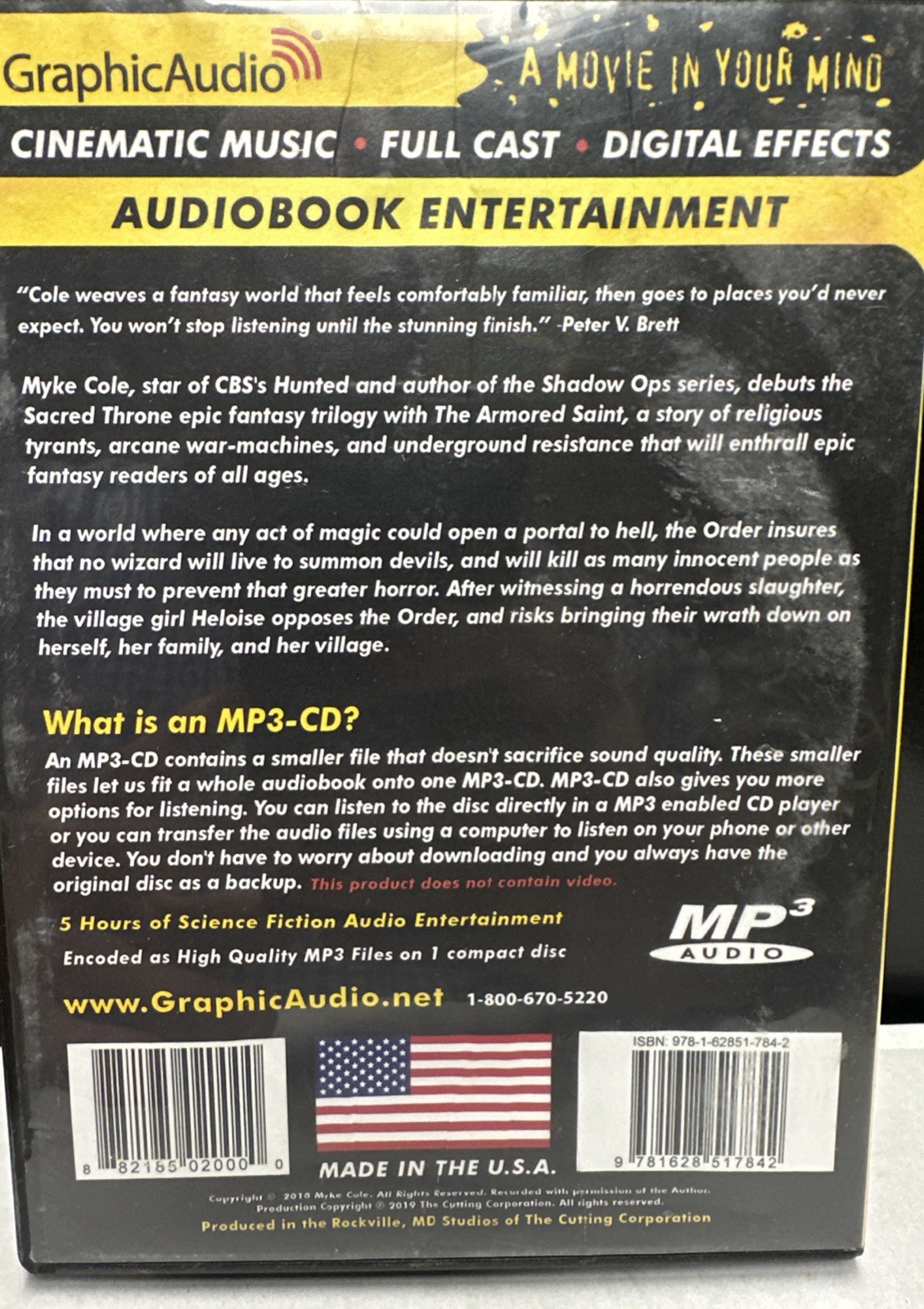 Lot Of (3) Graphic Audio Books MP3- CD Age Of Myth, Wicked Ways, & Armored St.