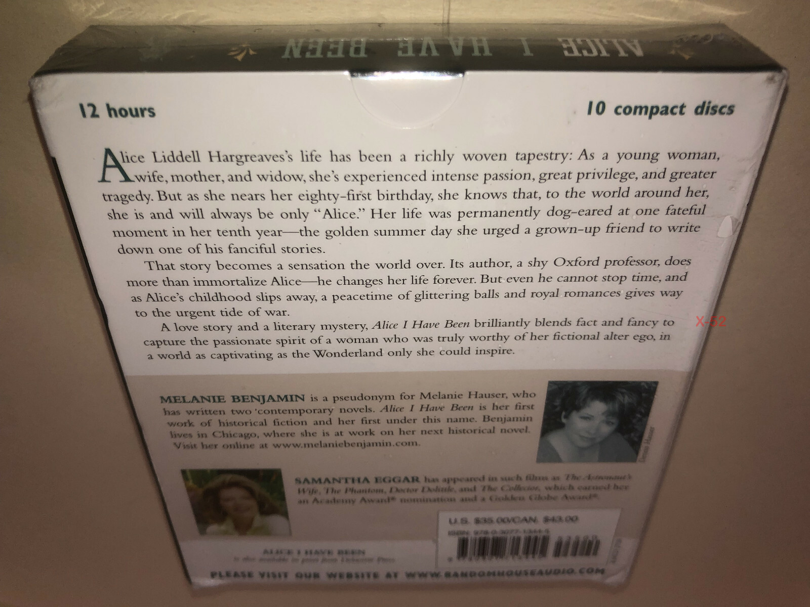 Melanie Benjamin Hauser ALICE I HAVE BEEN audio book CD Samantha Eggar