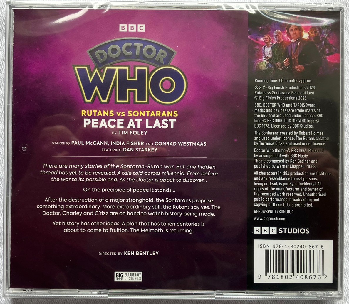 Doctor Who Rutans vs Sontarans Peace At Last — CD Paul McGann *NEW & SEALED*