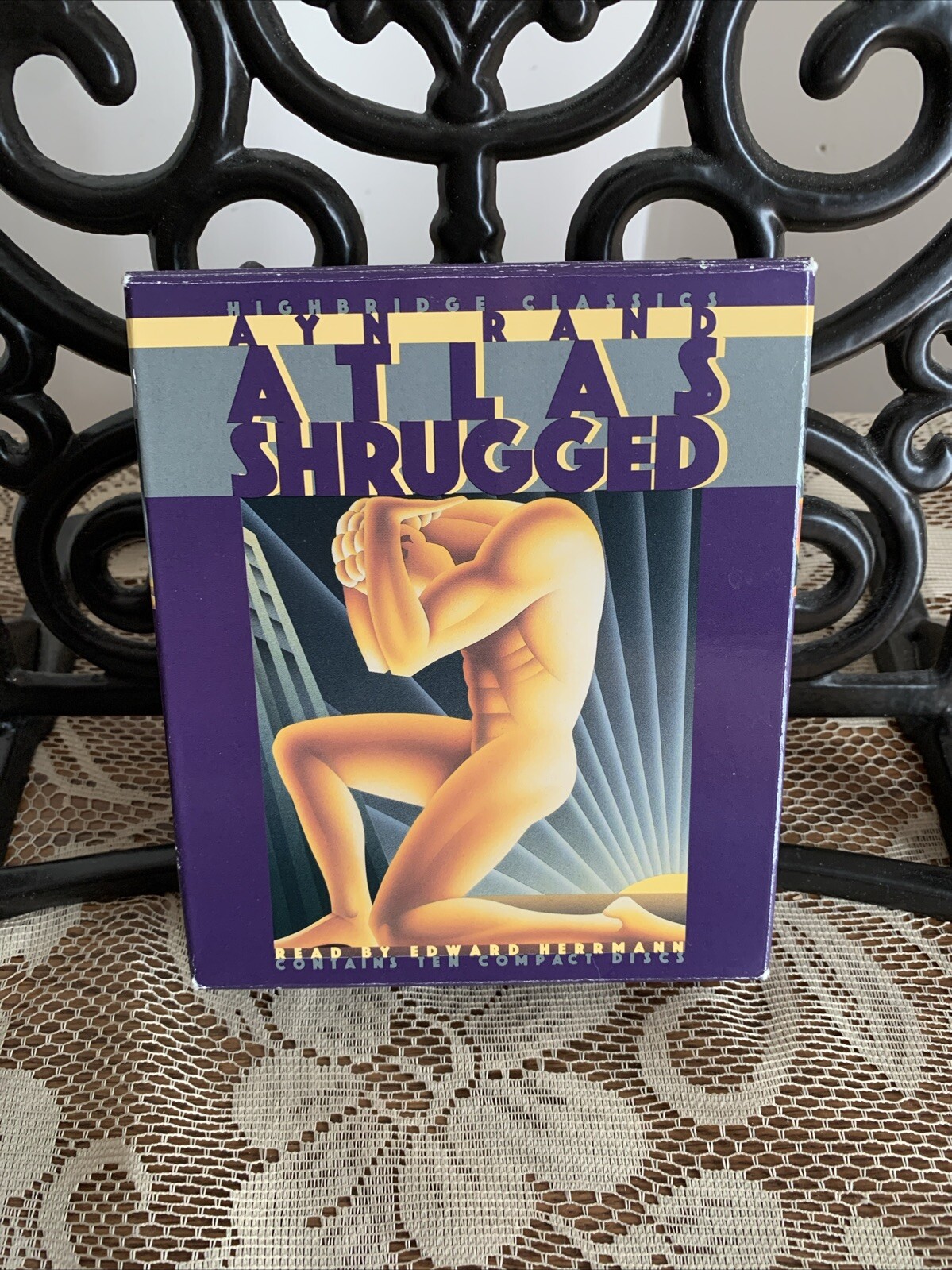 ATLAS SHRUGGED Ayn Rand 10 Audio CDs 1995 Edward Herrmann Abridged Capitalism!