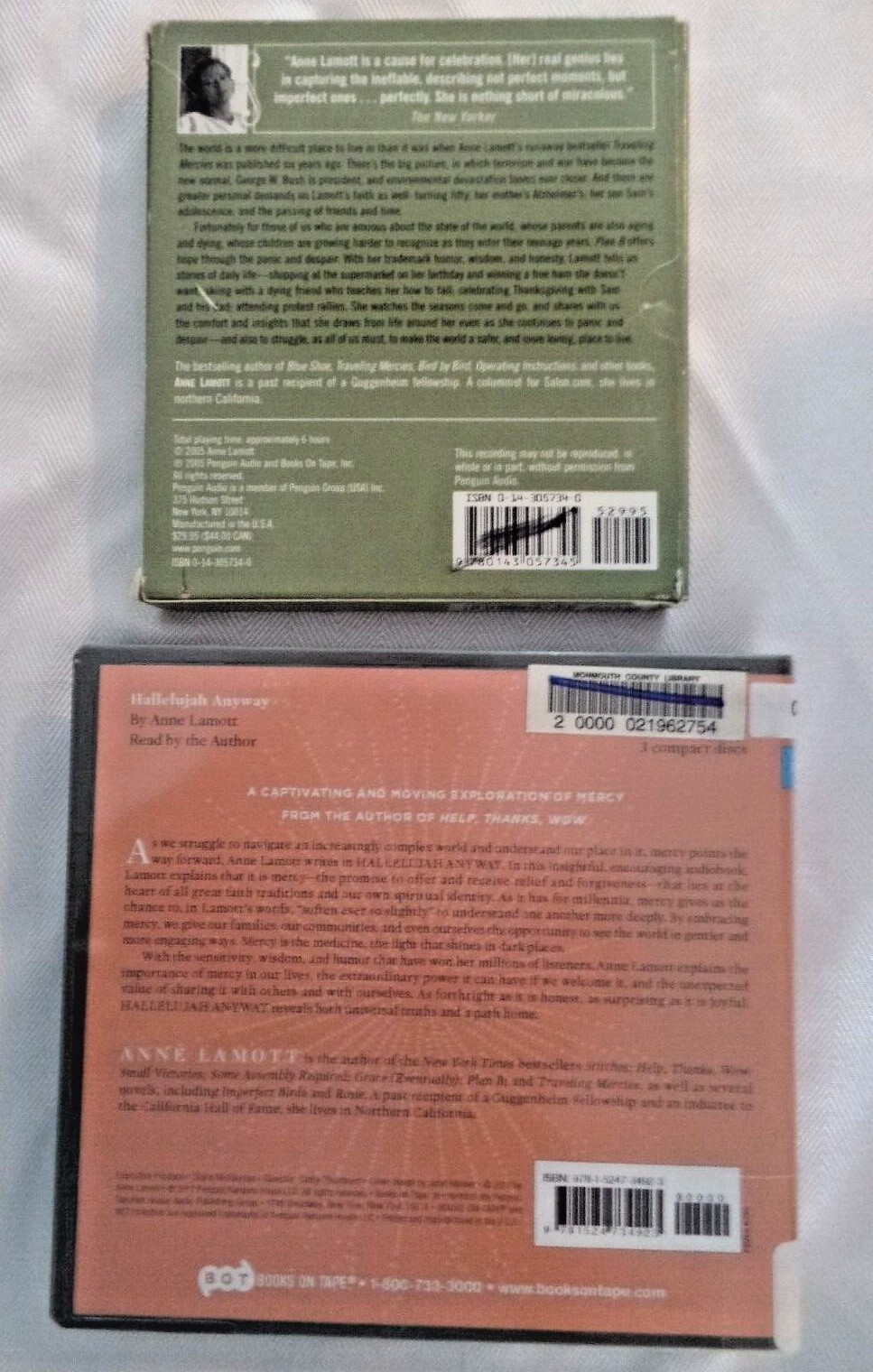 2 Audio Books CDs Anne Lamott Hallelujah Anyway Plan B Further Thoughts On Faith