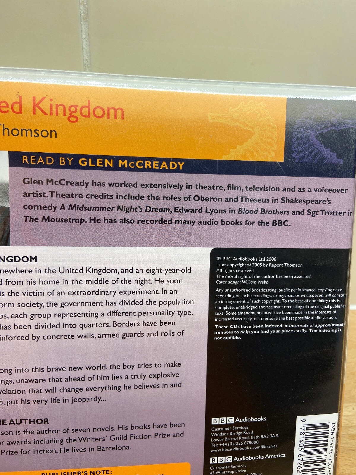 Chivers Audio Books Rupert Thomson Divided Kingdom 14 CD’s 15 Hours