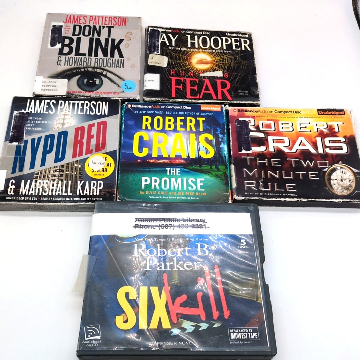 Audio Books CD Suspense Murder Drama Lot of 6 Various Authors Unabridged