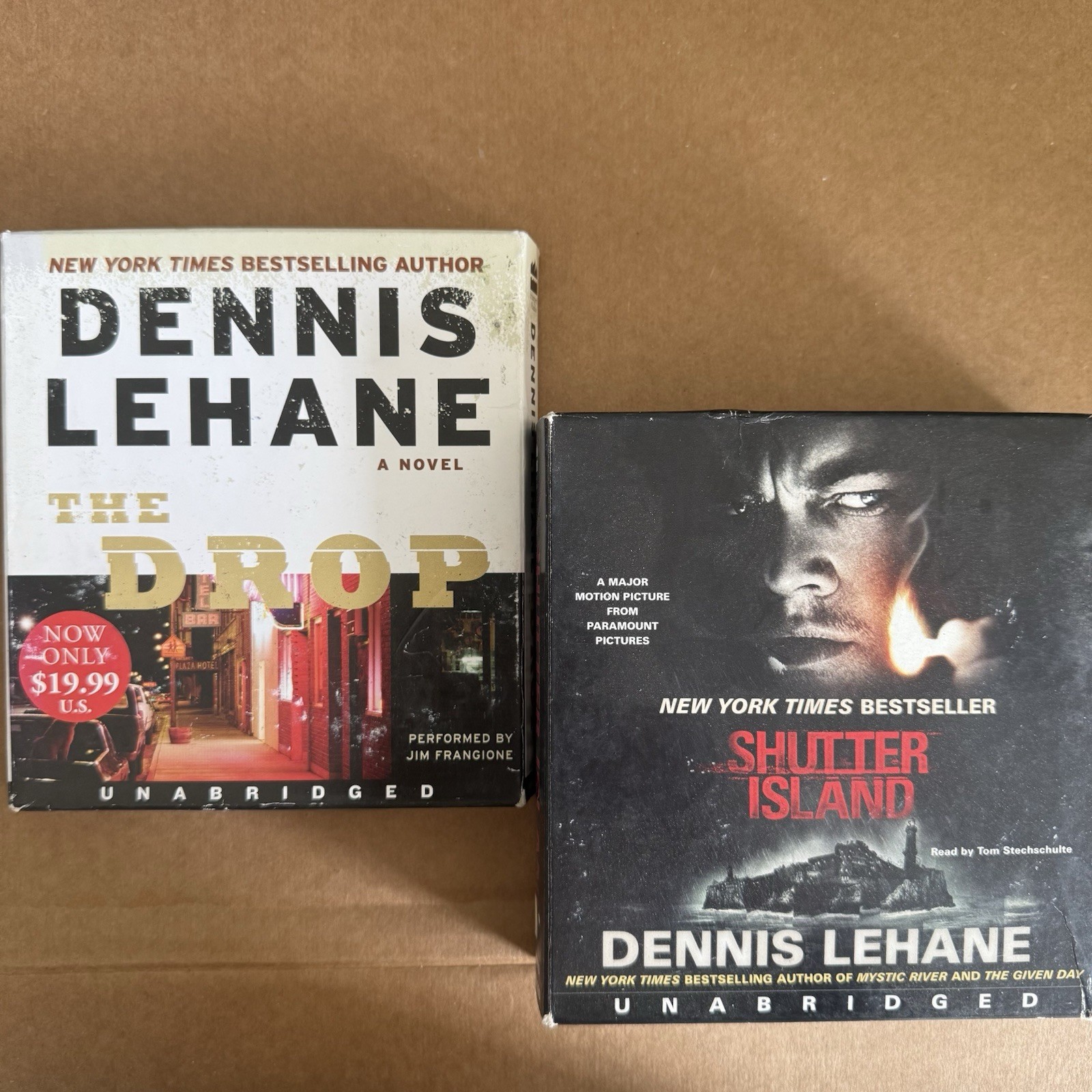 LOT OF 2 DENNIS LEHANE AUDIO BOOKS on CDs The Drop, Shutter Island