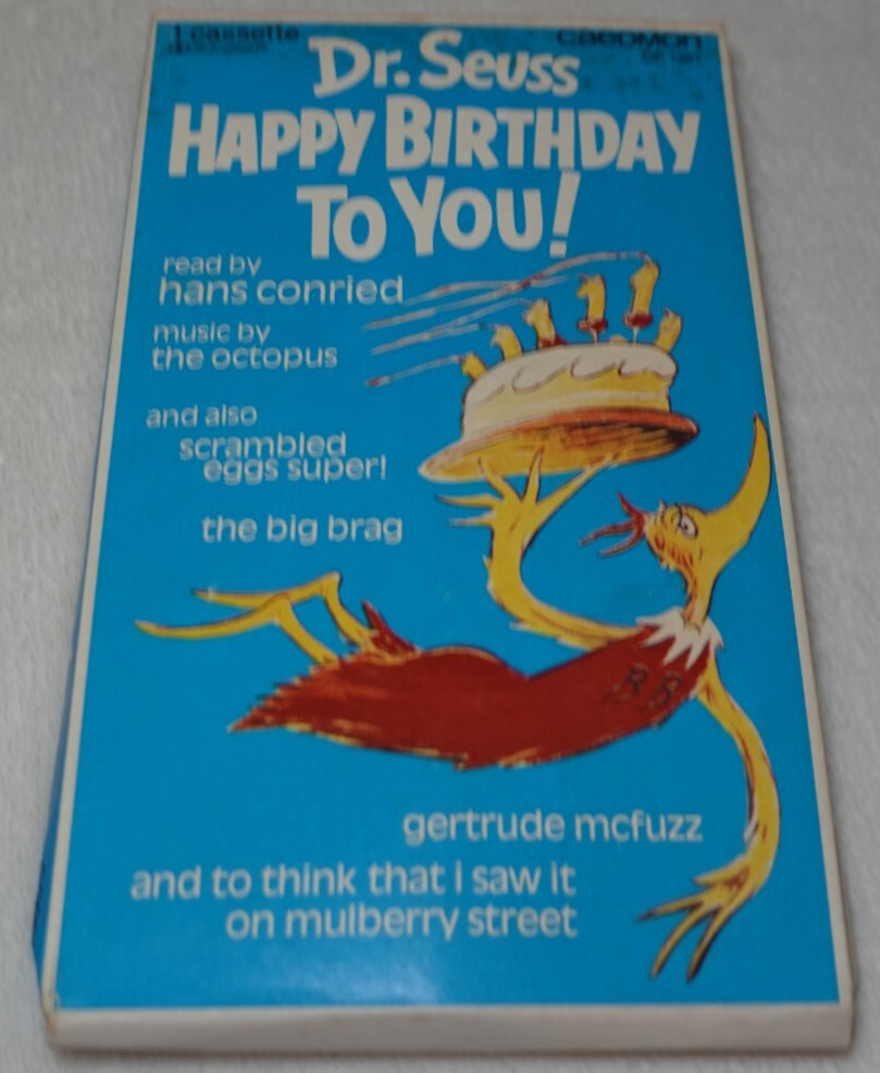 Dr. Seuss Happy Birthday To You Audio Cassette 1973 Hans Conried in Original Box