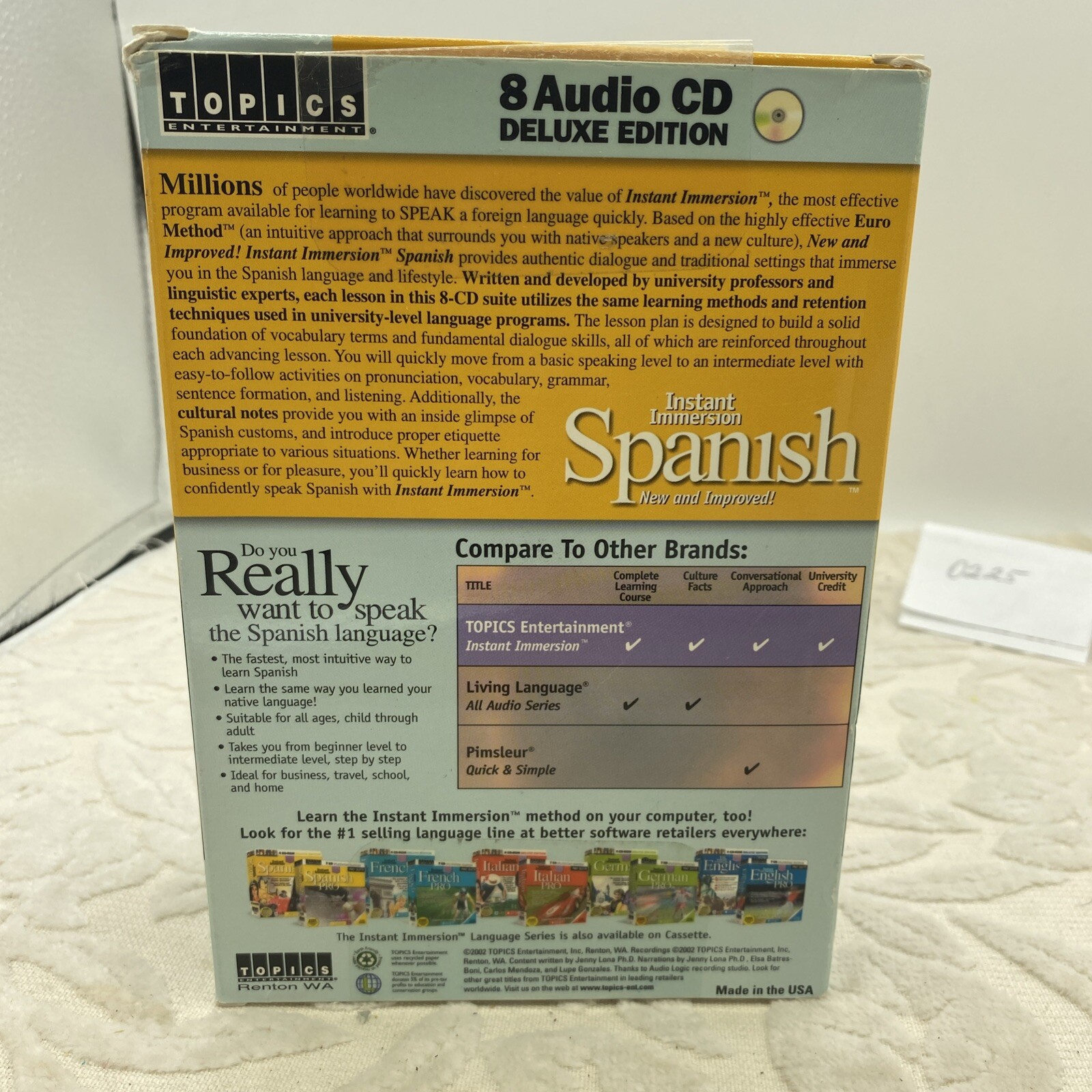 Topics Instant Immersion Advanced Spanish Deluxe Edition (8 CD’S 2002)