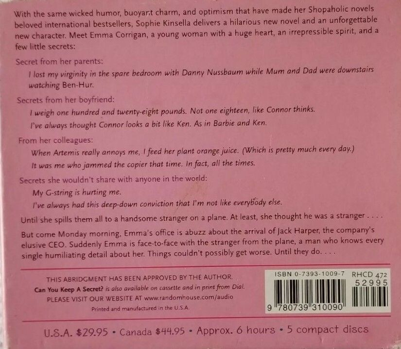 Can You Keep A Secret by Sophie Kinsella 6hr Audio Book Read by Emily Grey