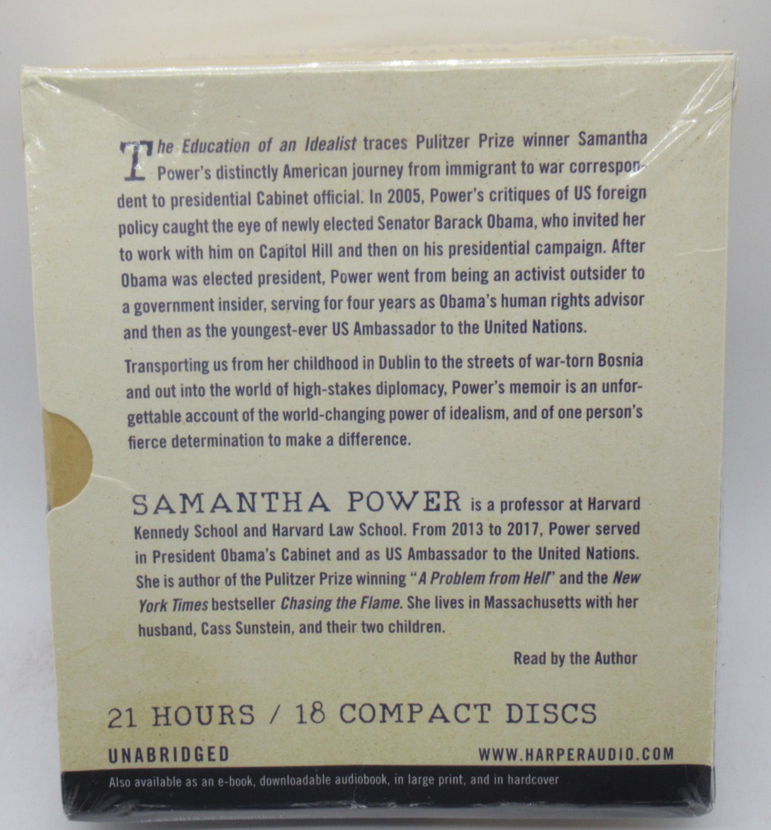 THE EDUCATION OF AN IDEALIST: A MEMOIR 18-DISC CD AUDIOBOOK BY SAMANTHA POWER