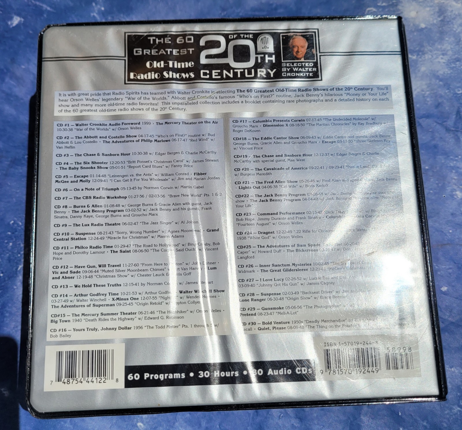 The 60 Greatest Old-Time Radio Shows of the 20th Century 30 Audio CD’s Box Set