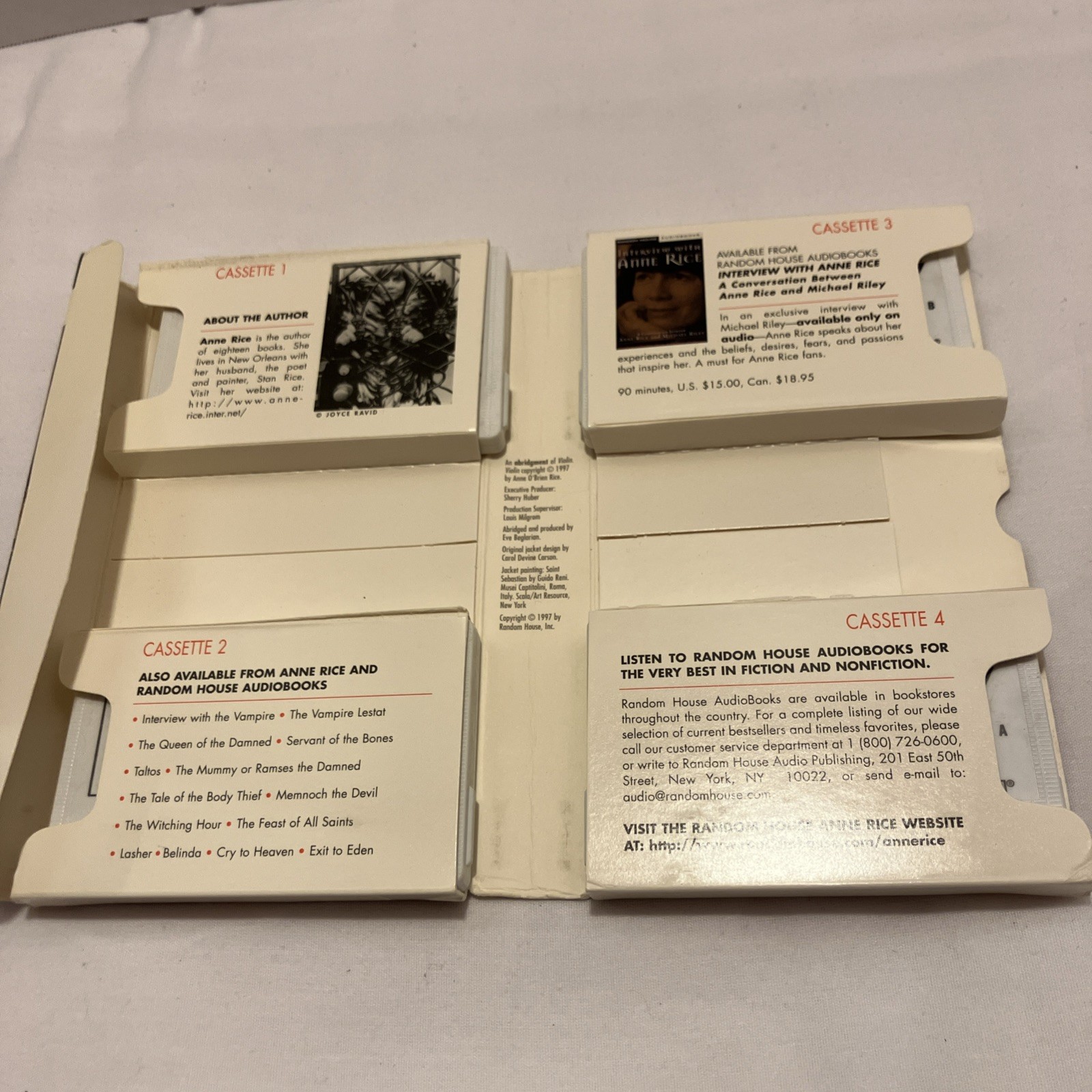 Violin by Anne Rice (1997, Audio Cassette, Abridged edition)