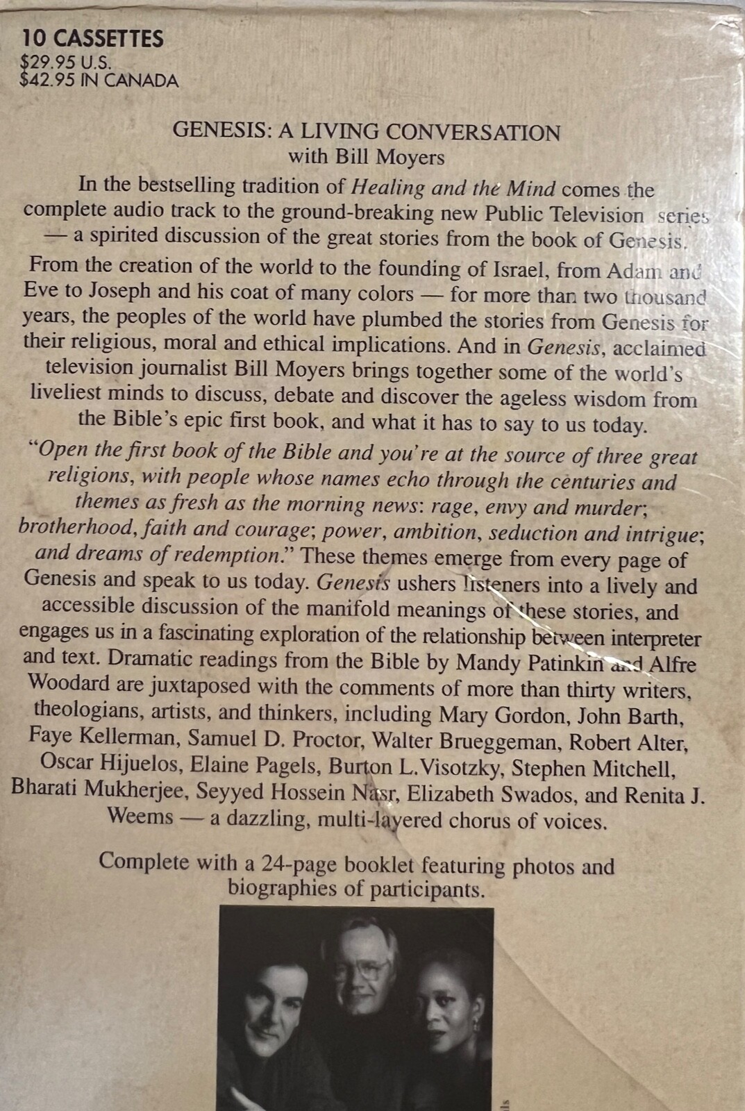 Genesis : A Living Conversation by Bill Moyers (1997, Audio Cassette, Unabridged