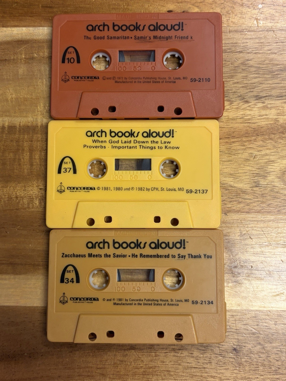 Concordia Arch Books Aloud! Audiobook Cassette Lot of 3 Sets 10, 34 & 37 (1982)